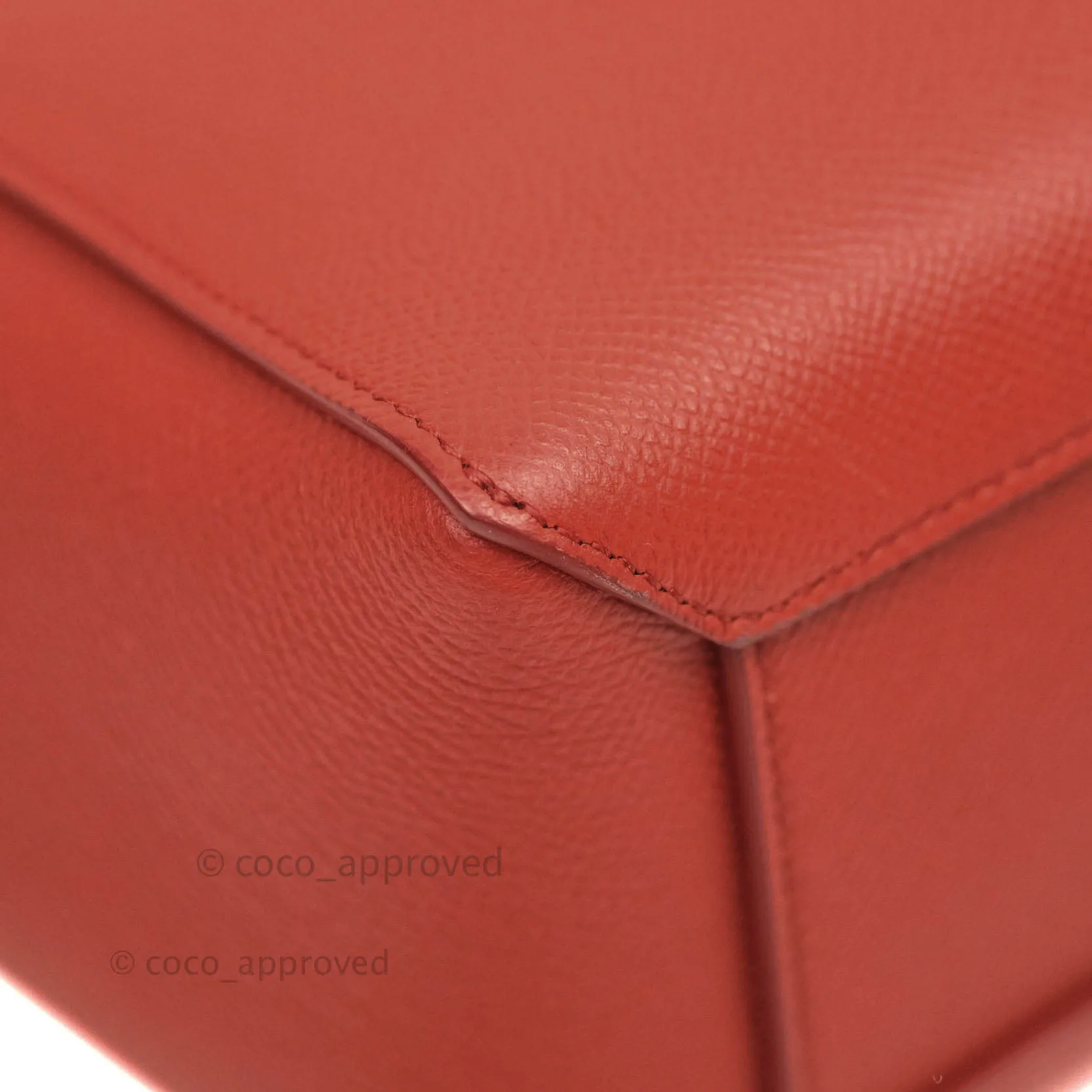 Celine Grained Calfskin Nano Belt Bag Red Gold Hardware