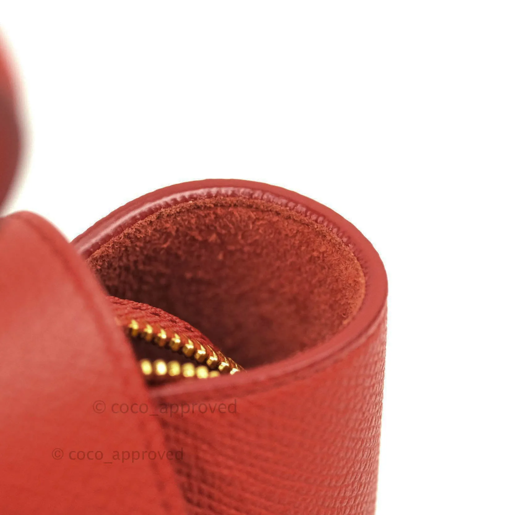 Celine Grained Calfskin Nano Belt Bag Red Gold Hardware