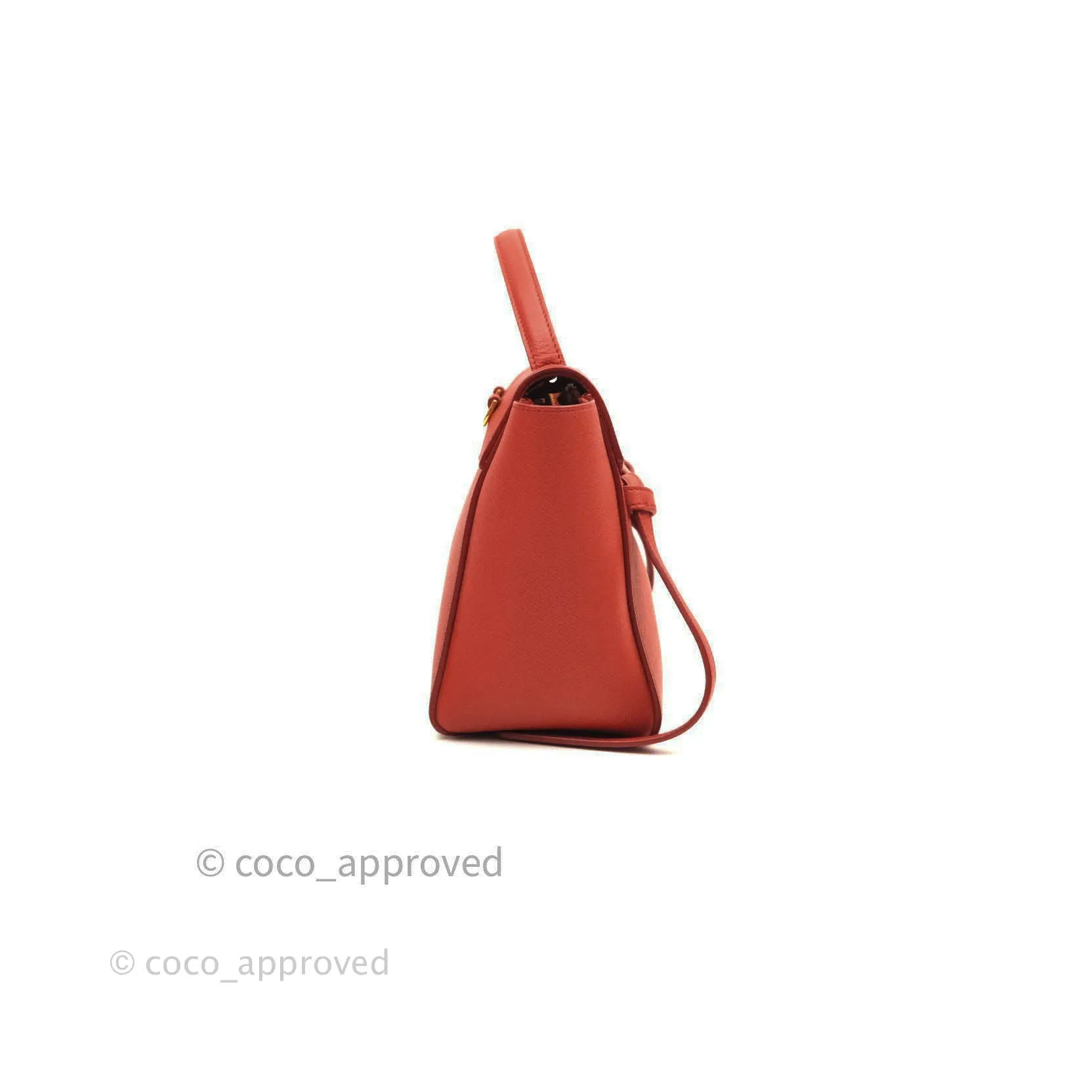 Celine Grained Calfskin Nano Belt Bag Red Gold Hardware