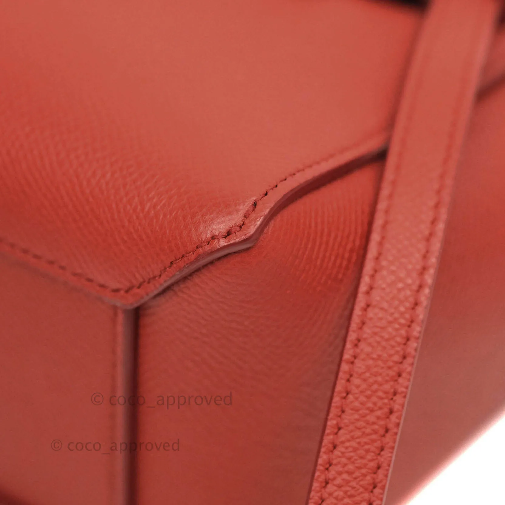 Celine Grained Calfskin Nano Belt Bag Red Gold Hardware