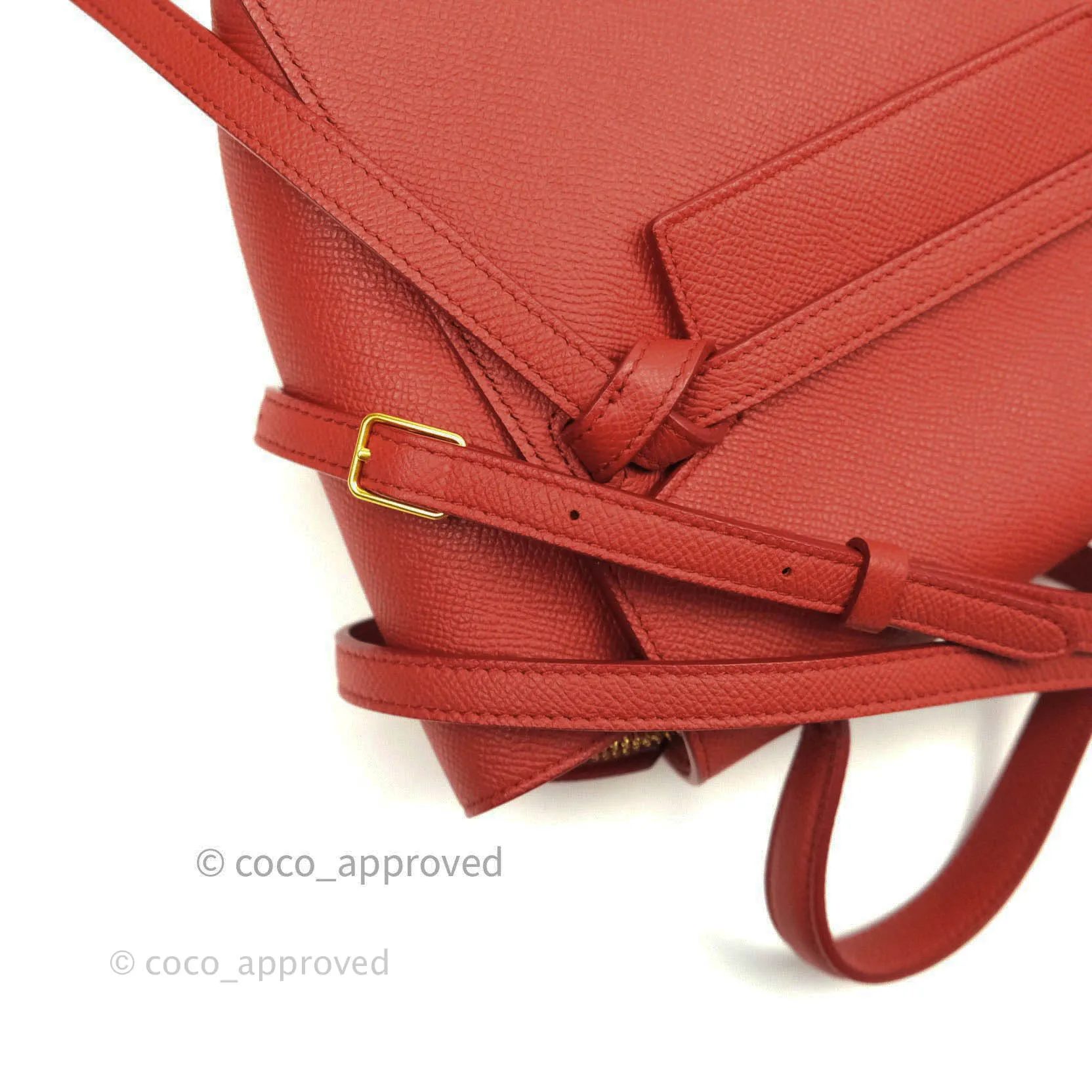 Celine Grained Calfskin Nano Belt Bag Red Gold Hardware
