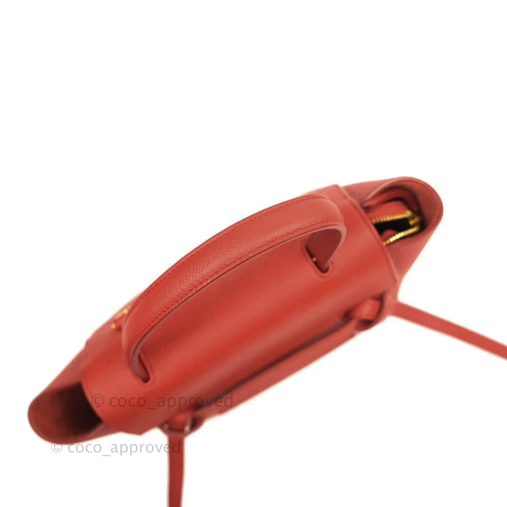 Celine Grained Calfskin Nano Belt Bag Red Gold Hardware