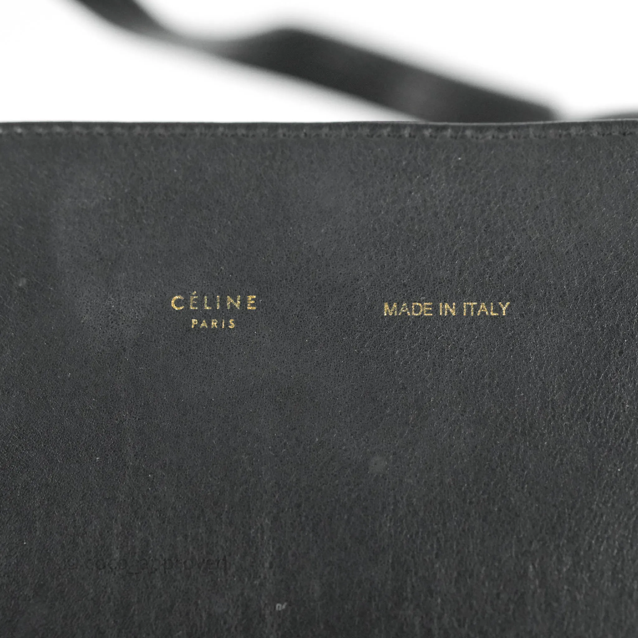 Celine Large Cabas Phantom Brown Suede Black Calfskin