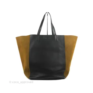 Celine Large Cabas Phantom Brown Suede Black Calfskin