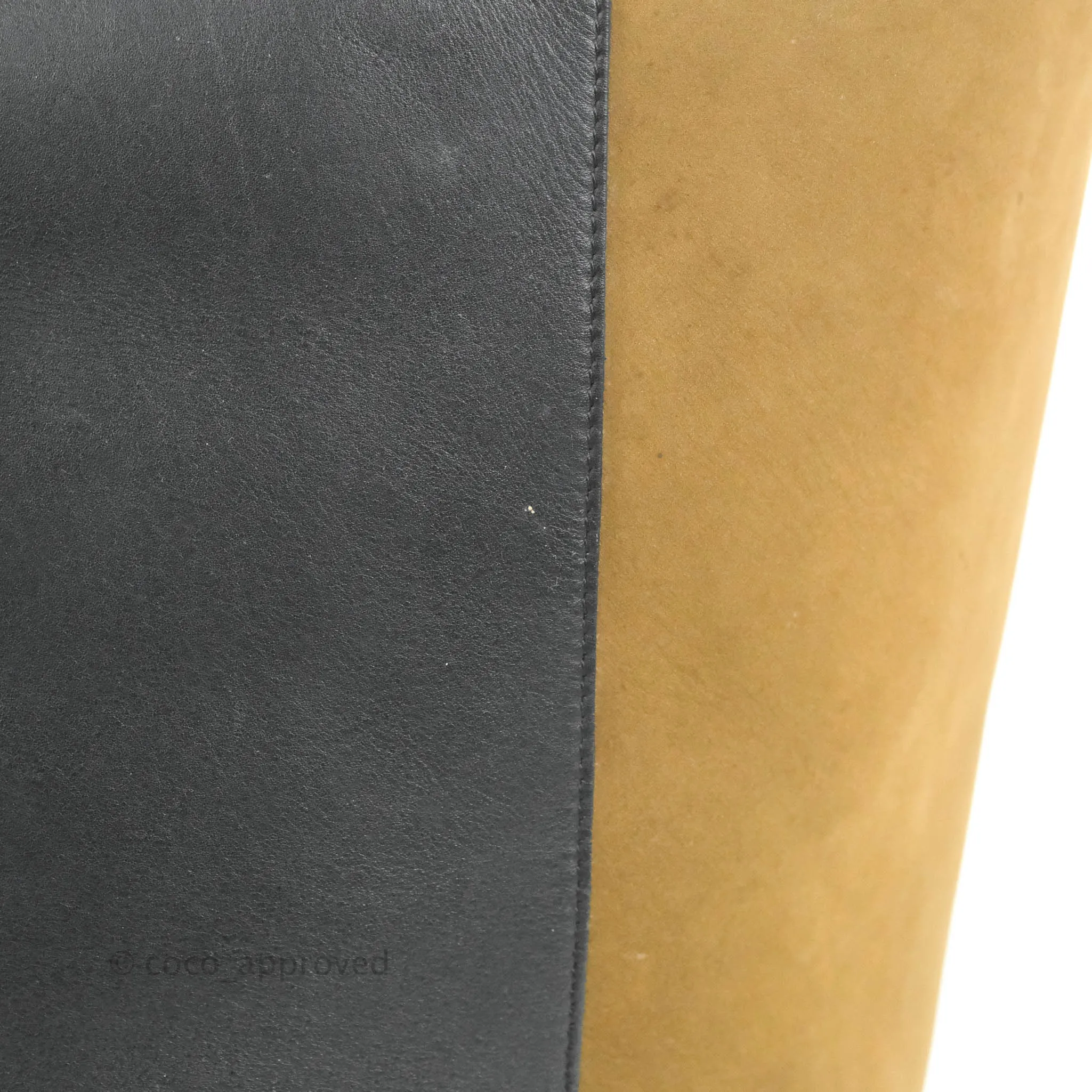 Celine Large Cabas Phantom Brown Suede Black Calfskin