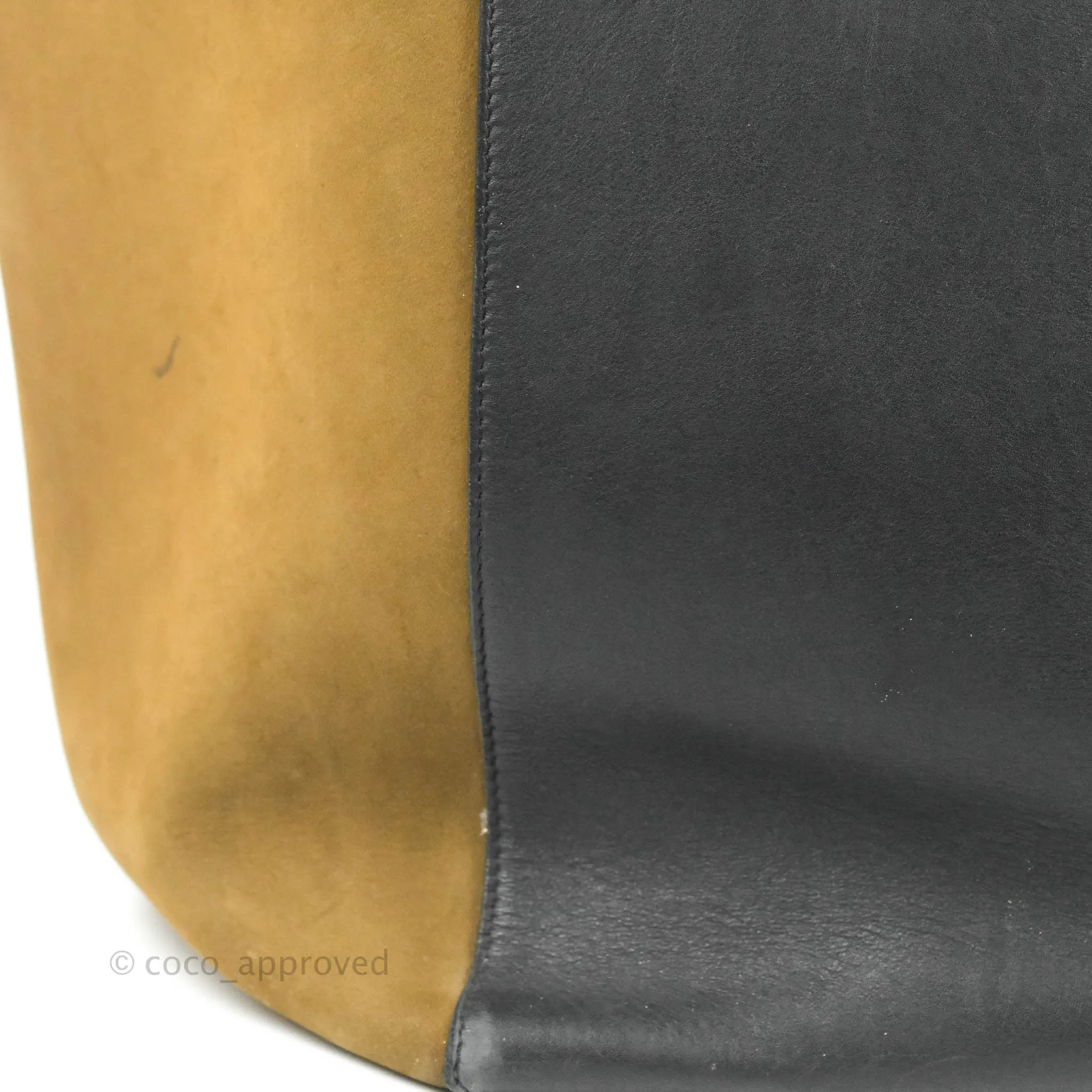 Celine Large Cabas Phantom Brown Suede Black Calfskin