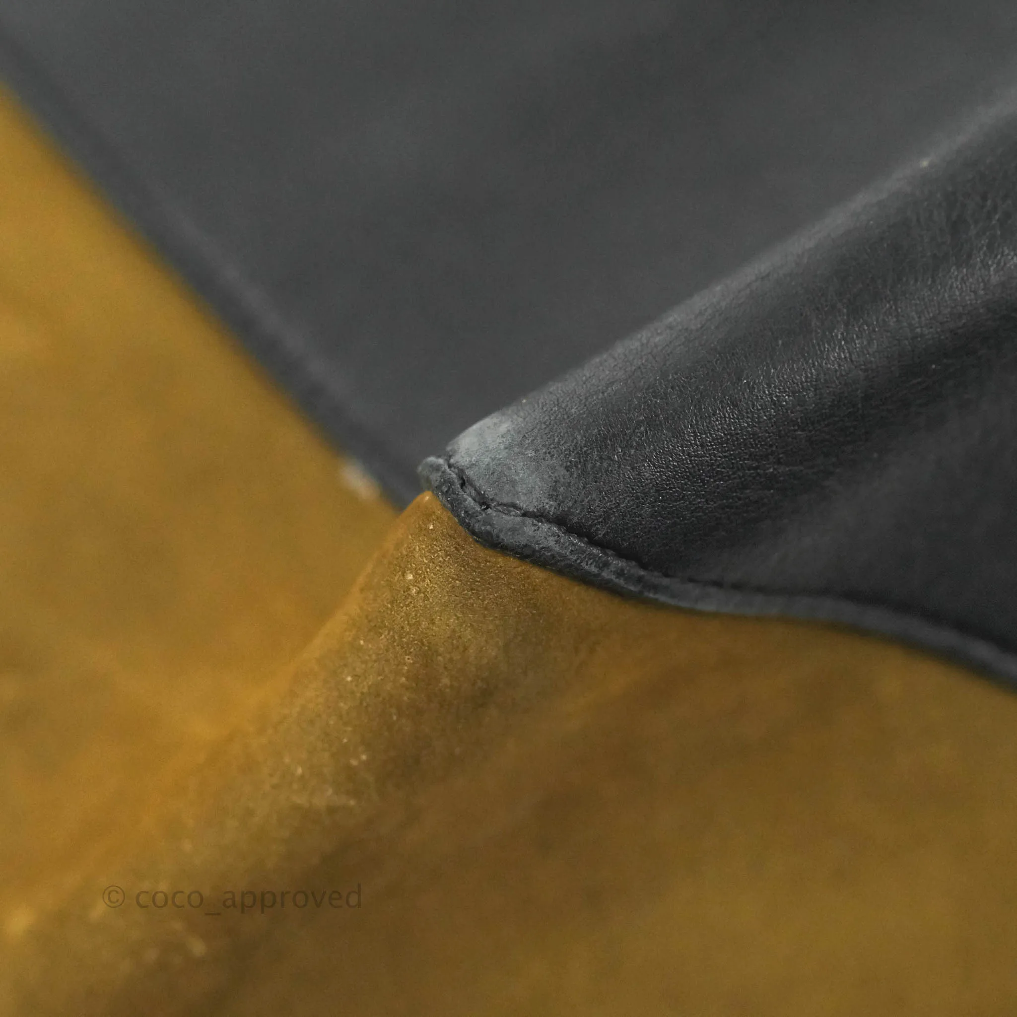 Celine Large Cabas Phantom Brown Suede Black Calfskin