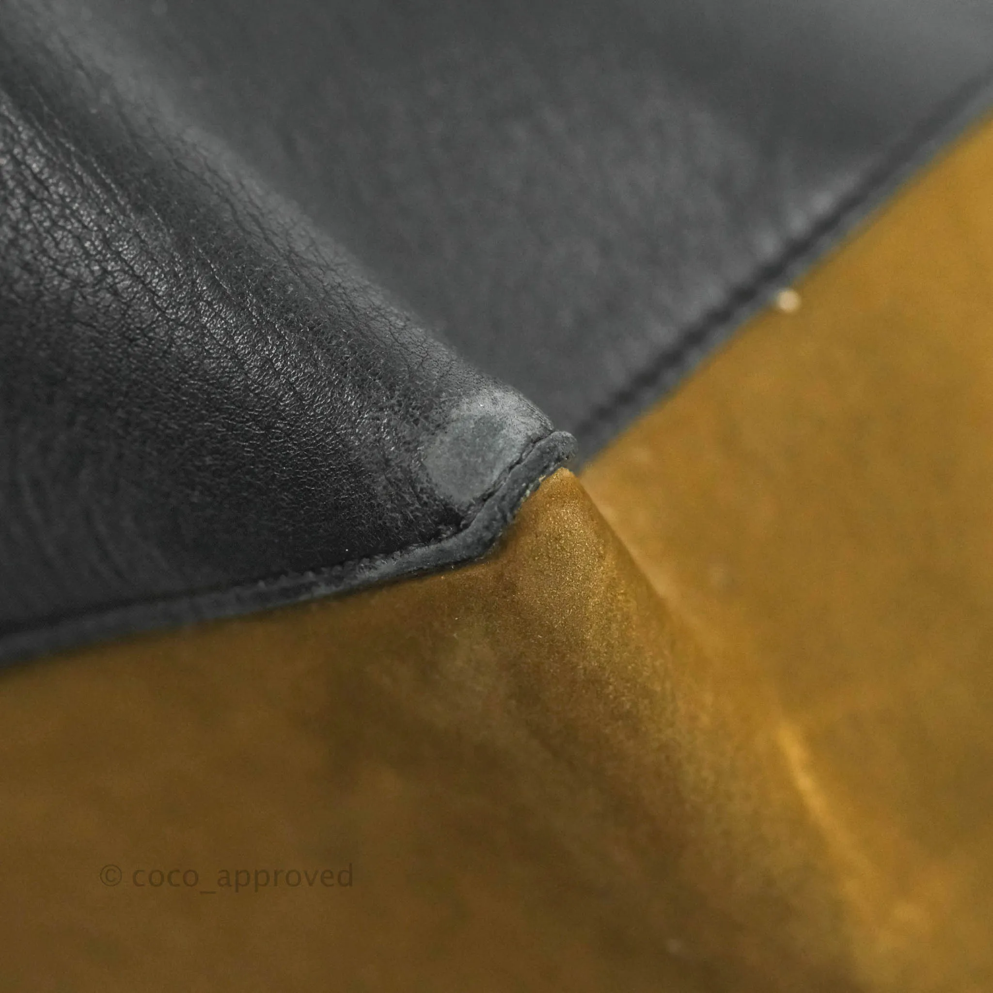 Celine Large Cabas Phantom Brown Suede Black Calfskin