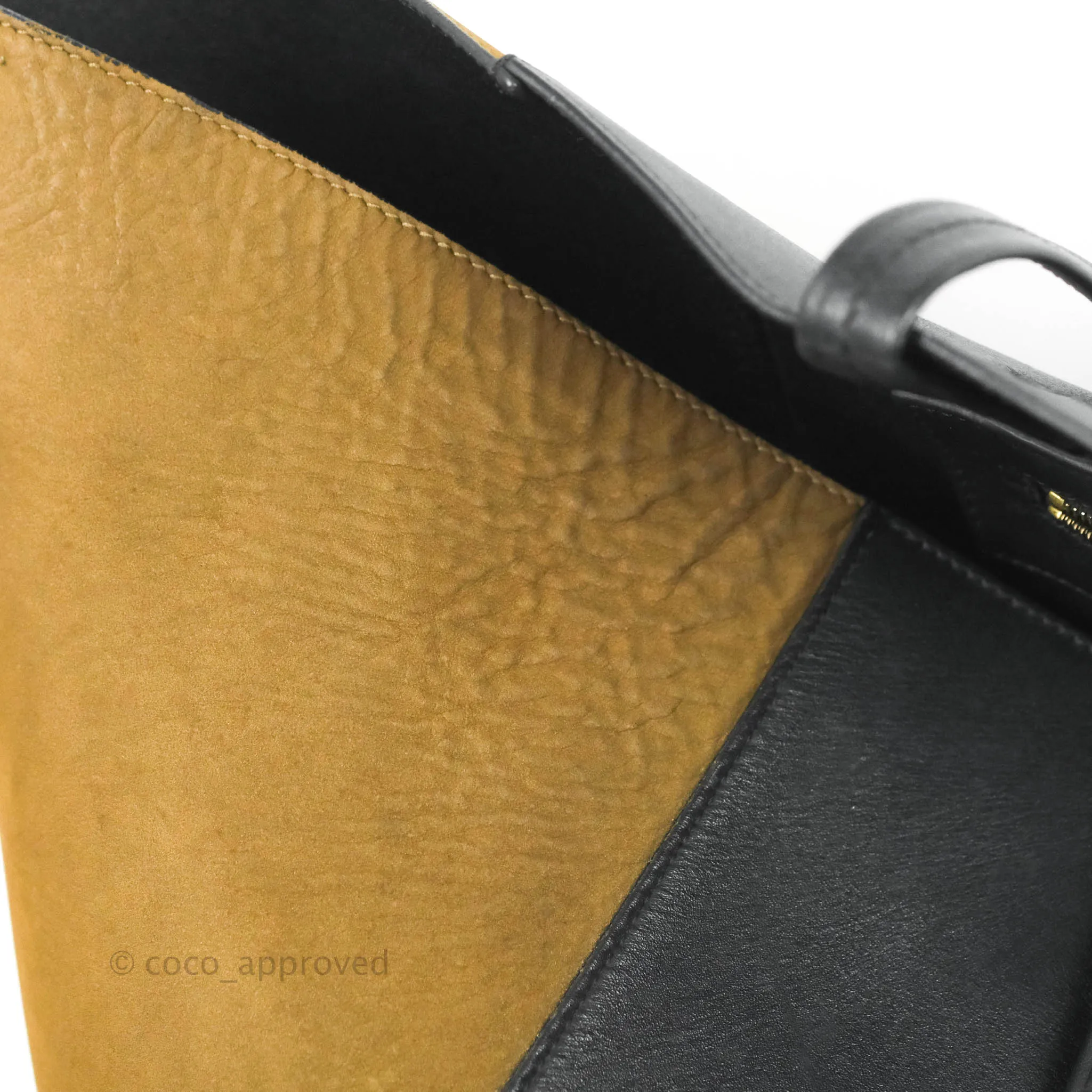 Celine Large Cabas Phantom Brown Suede Black Calfskin