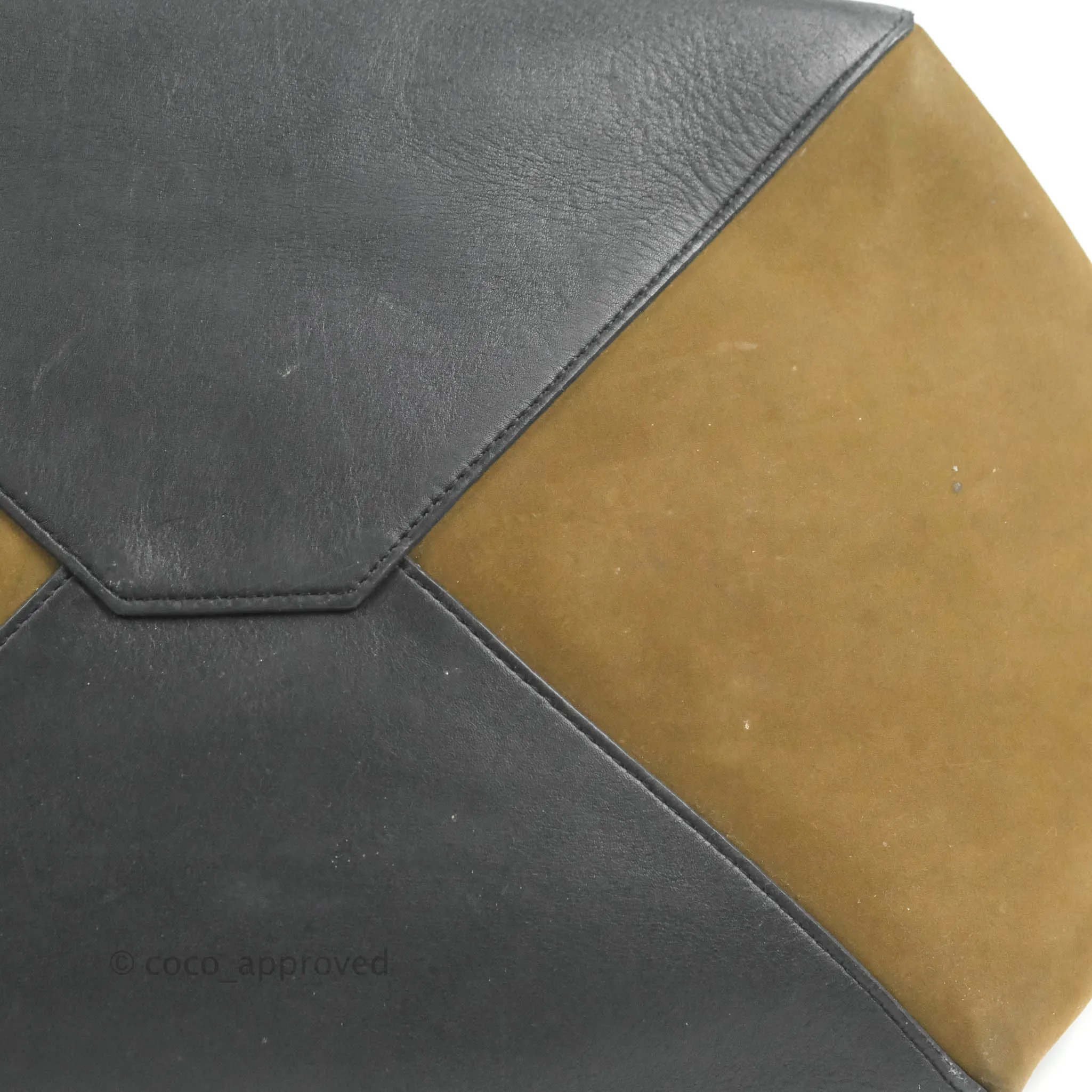 Celine Large Cabas Phantom Brown Suede Black Calfskin
