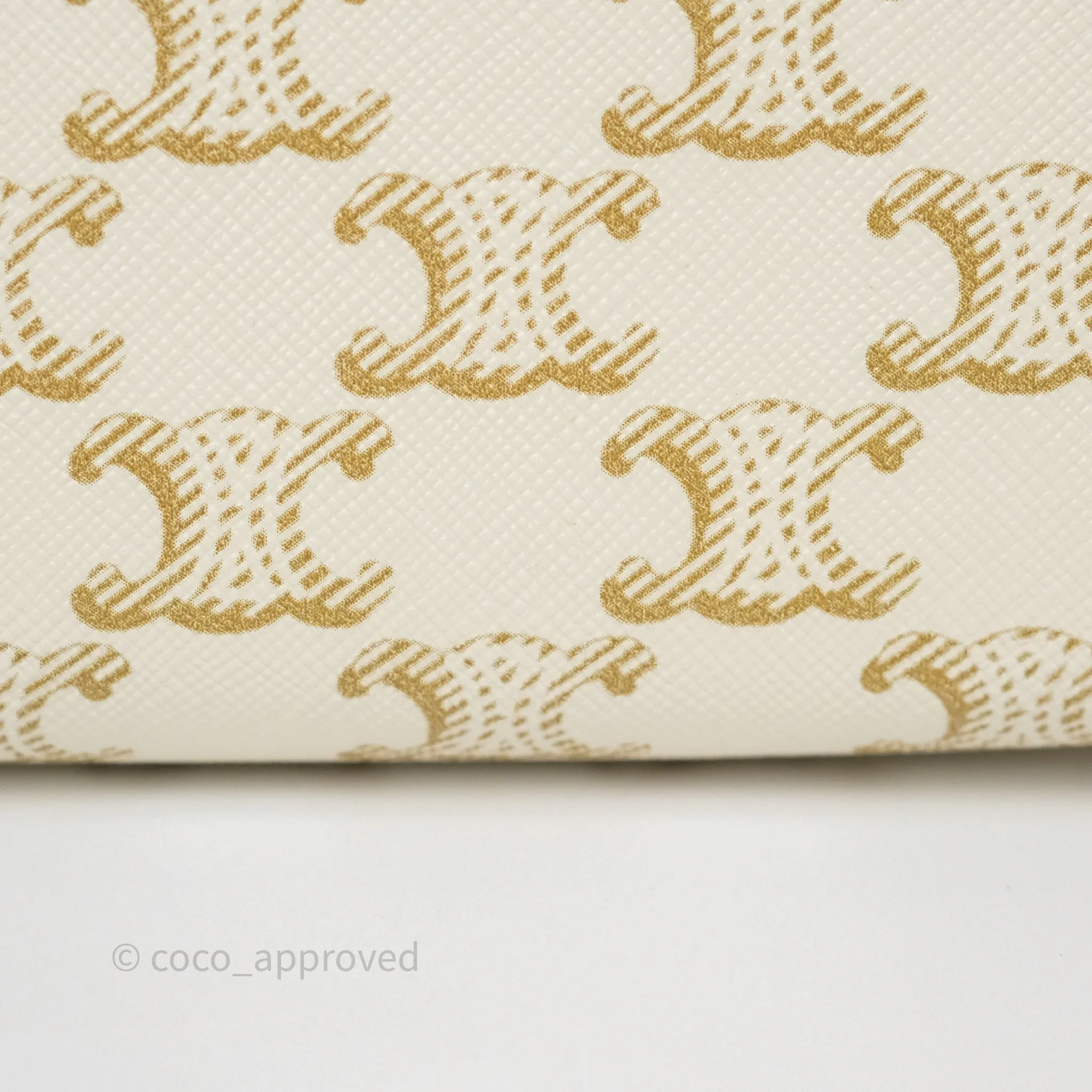 Celine Large Cosmetic Pouch White Triomphe Canvas