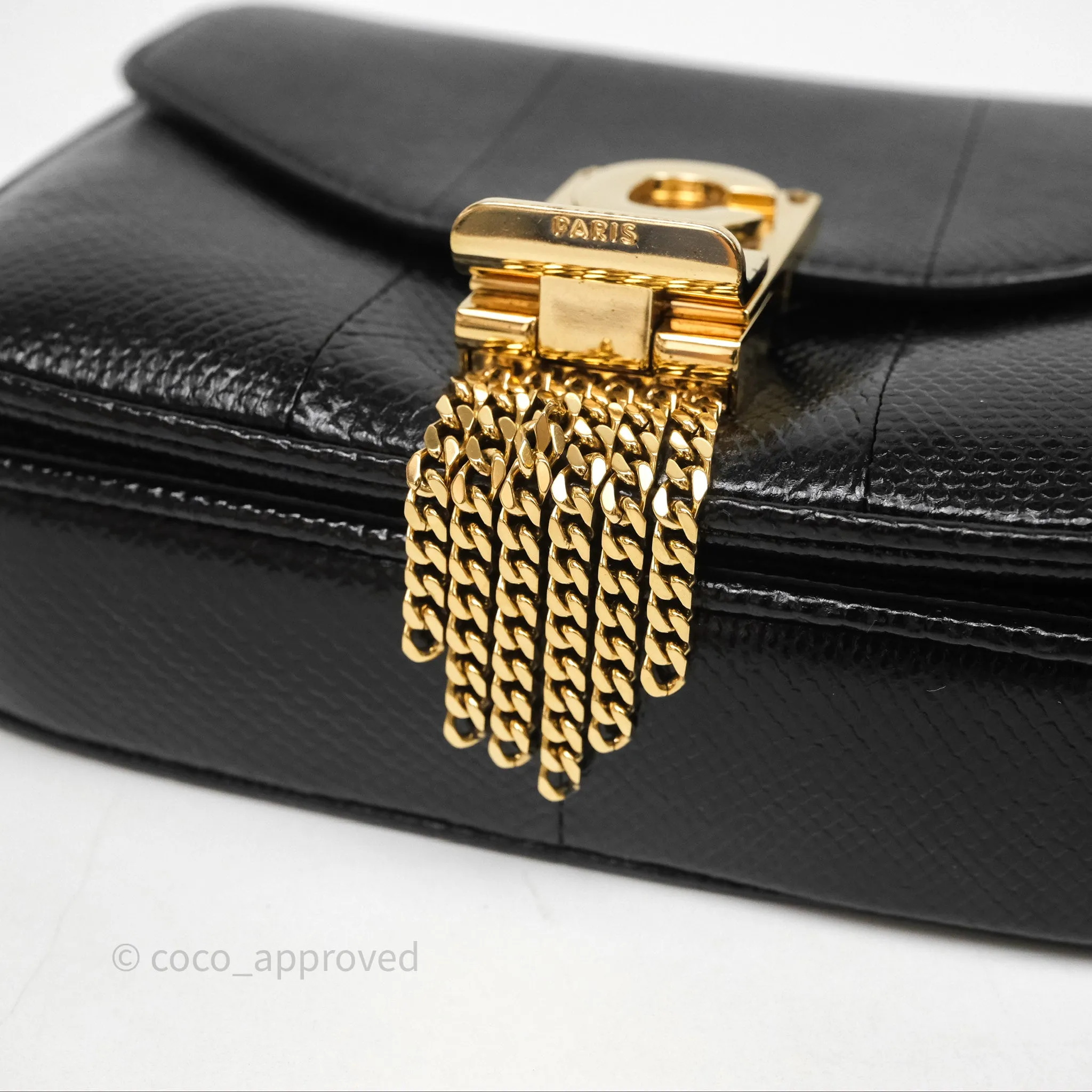 Celine Lizard Small Pampille C Bag Black Gold Hardware