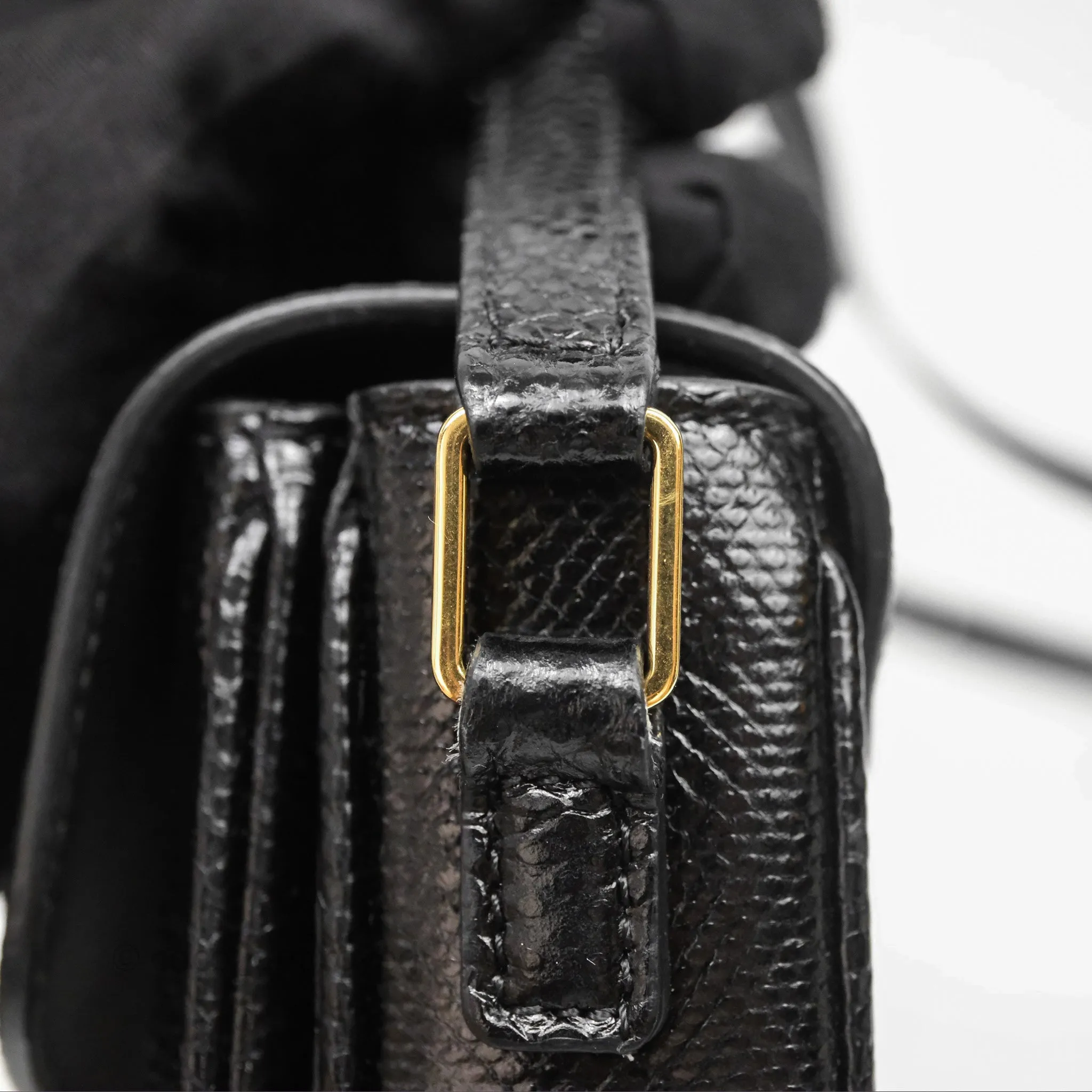 Celine Lizard Small Pampille C Bag Black Gold Hardware