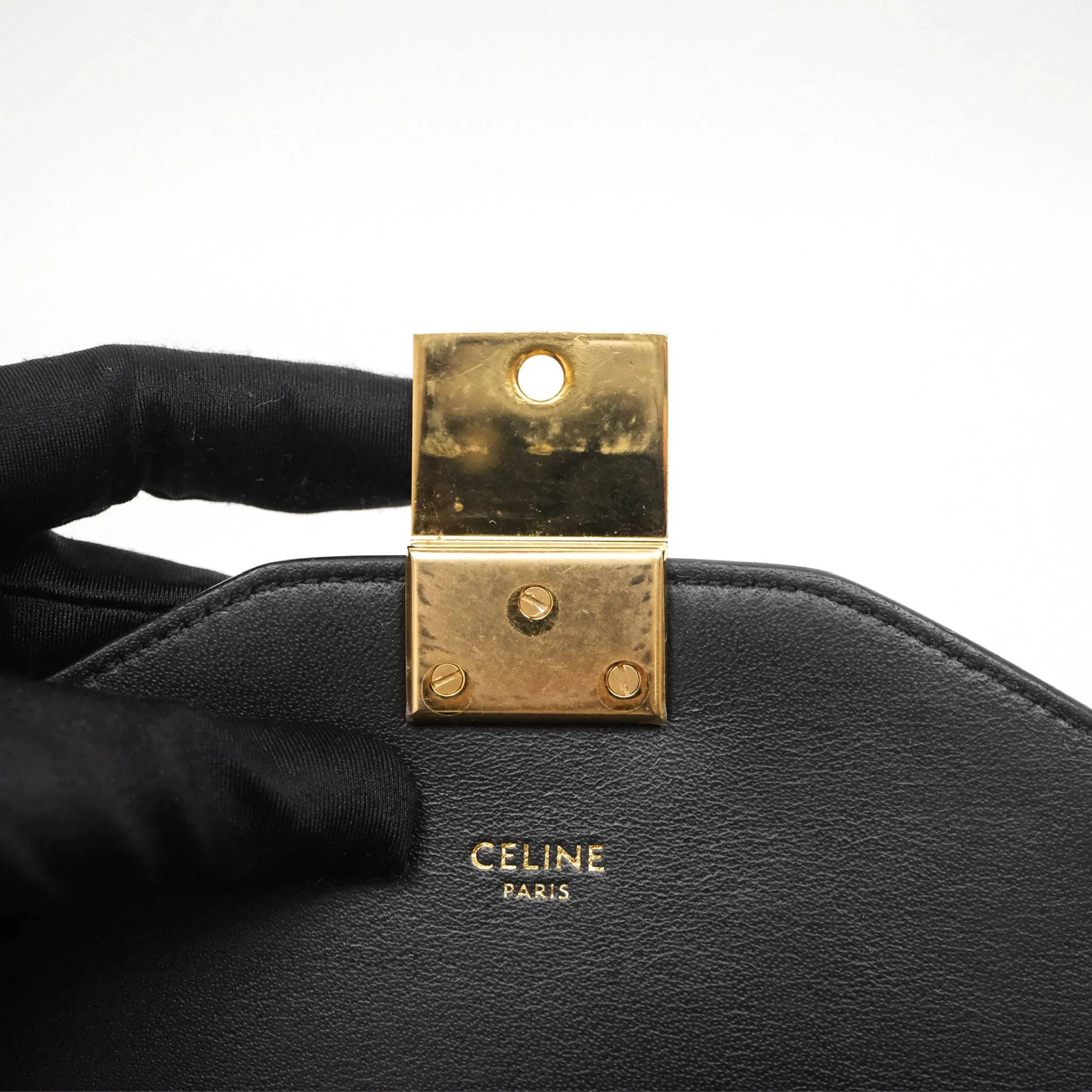 Celine Lizard Small Pampille C Bag Black Gold Hardware