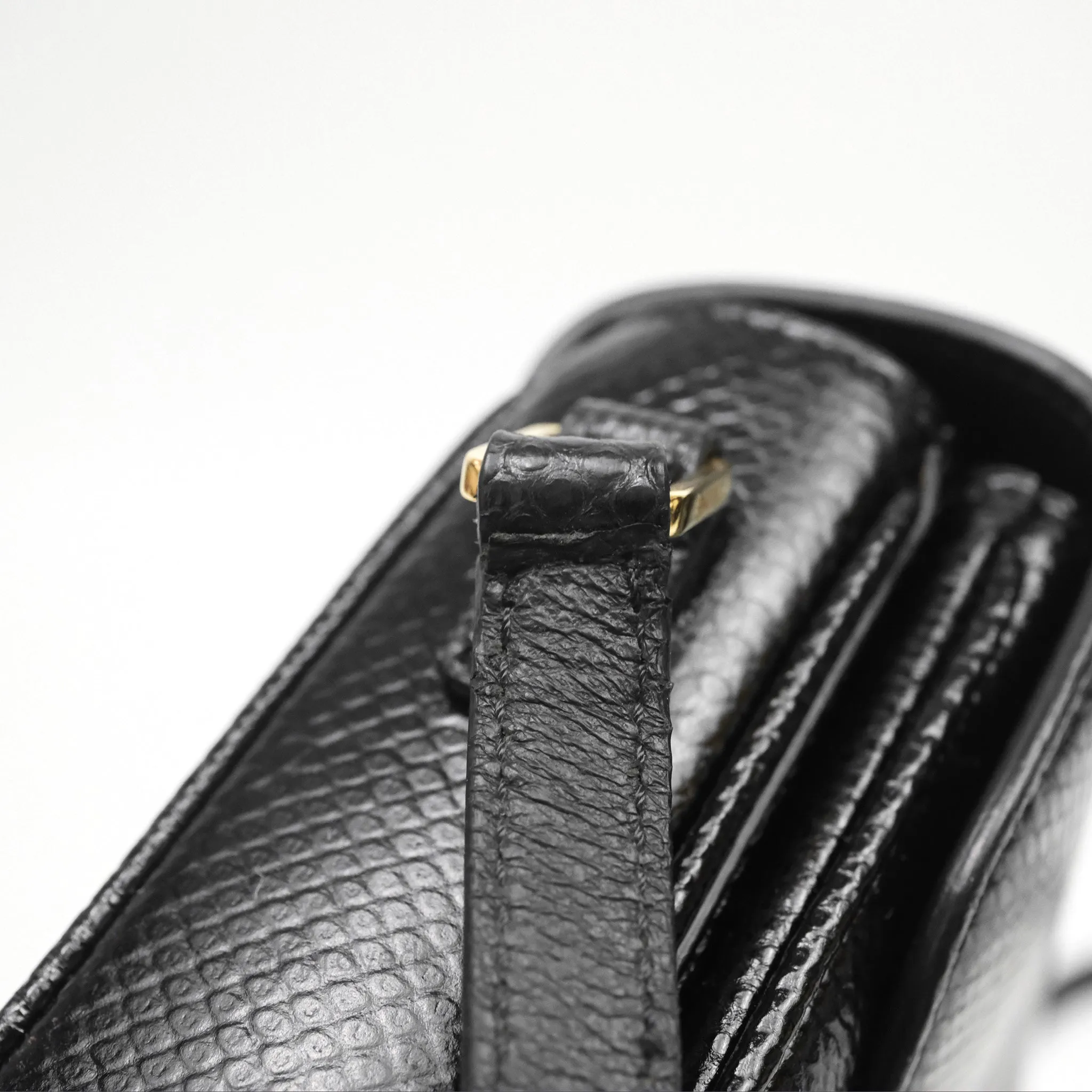 Celine Lizard Small Pampille C Bag Black Gold Hardware