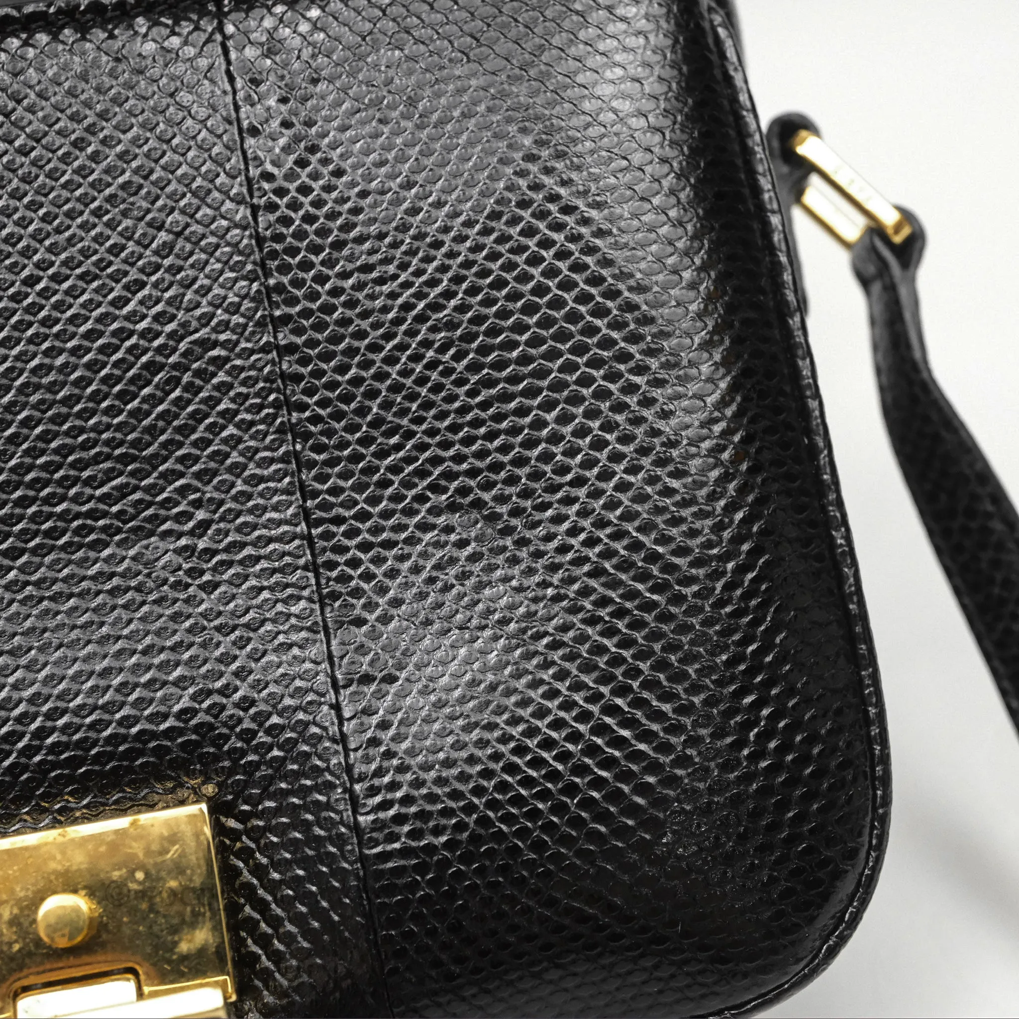 Celine Lizard Small Pampille C Bag Black Gold Hardware