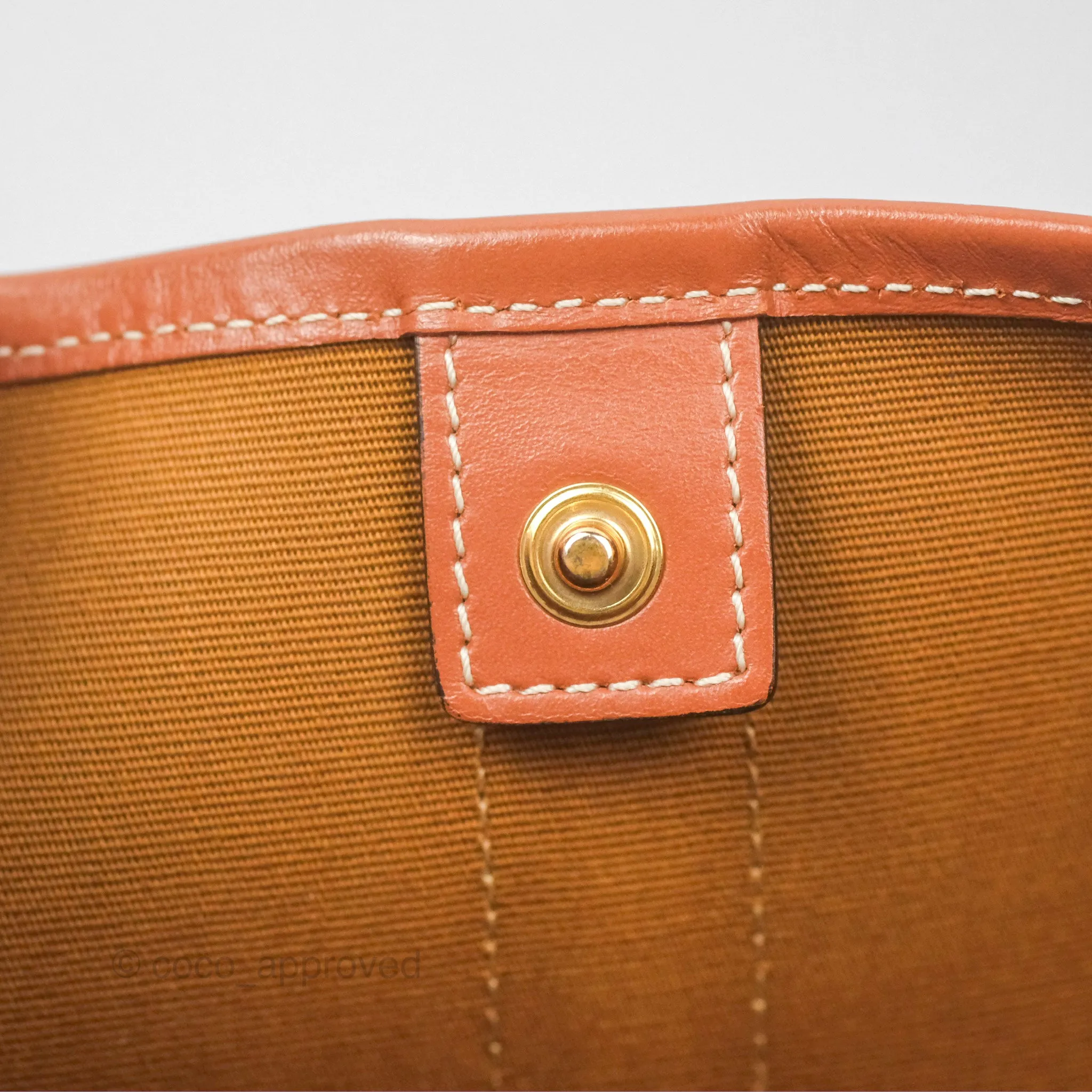 Celine Medium Bucket Bag Triomphe Canvas Tan Calfskin
