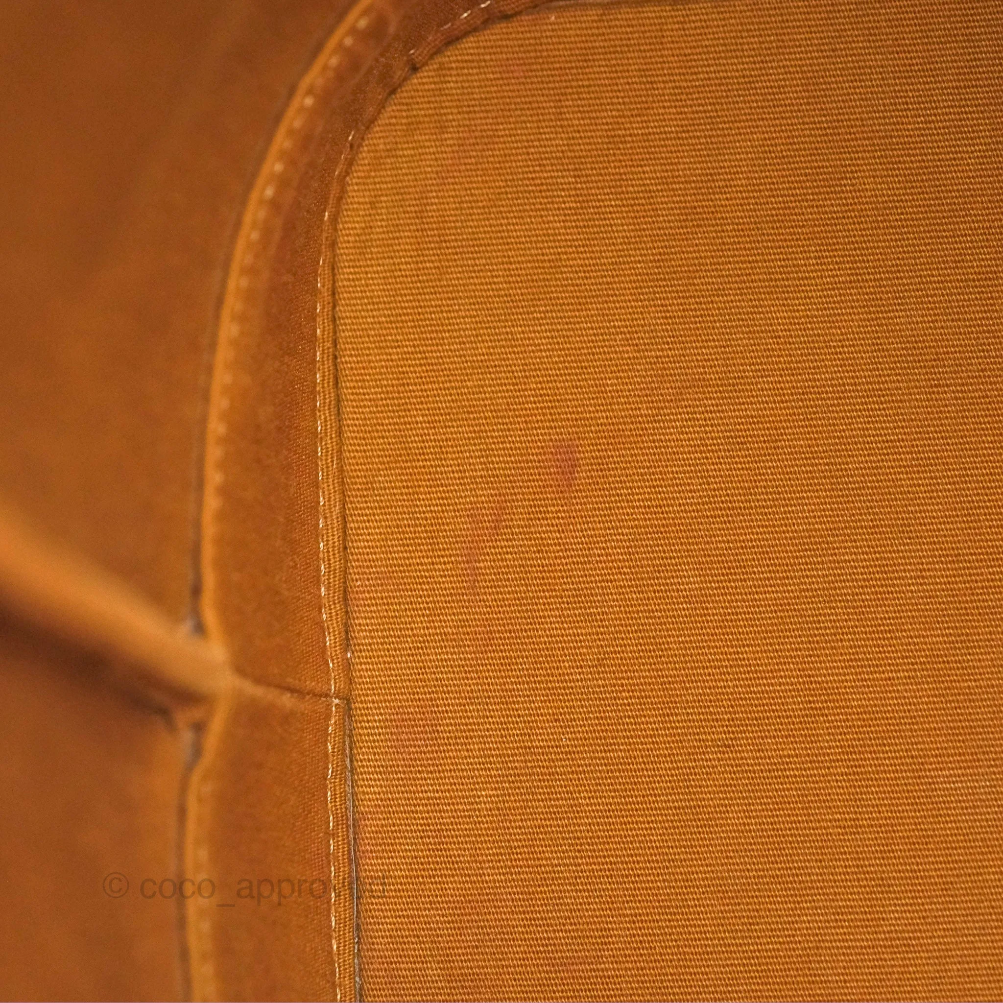 Celine Medium Bucket Bag Triomphe Canvas Tan Calfskin