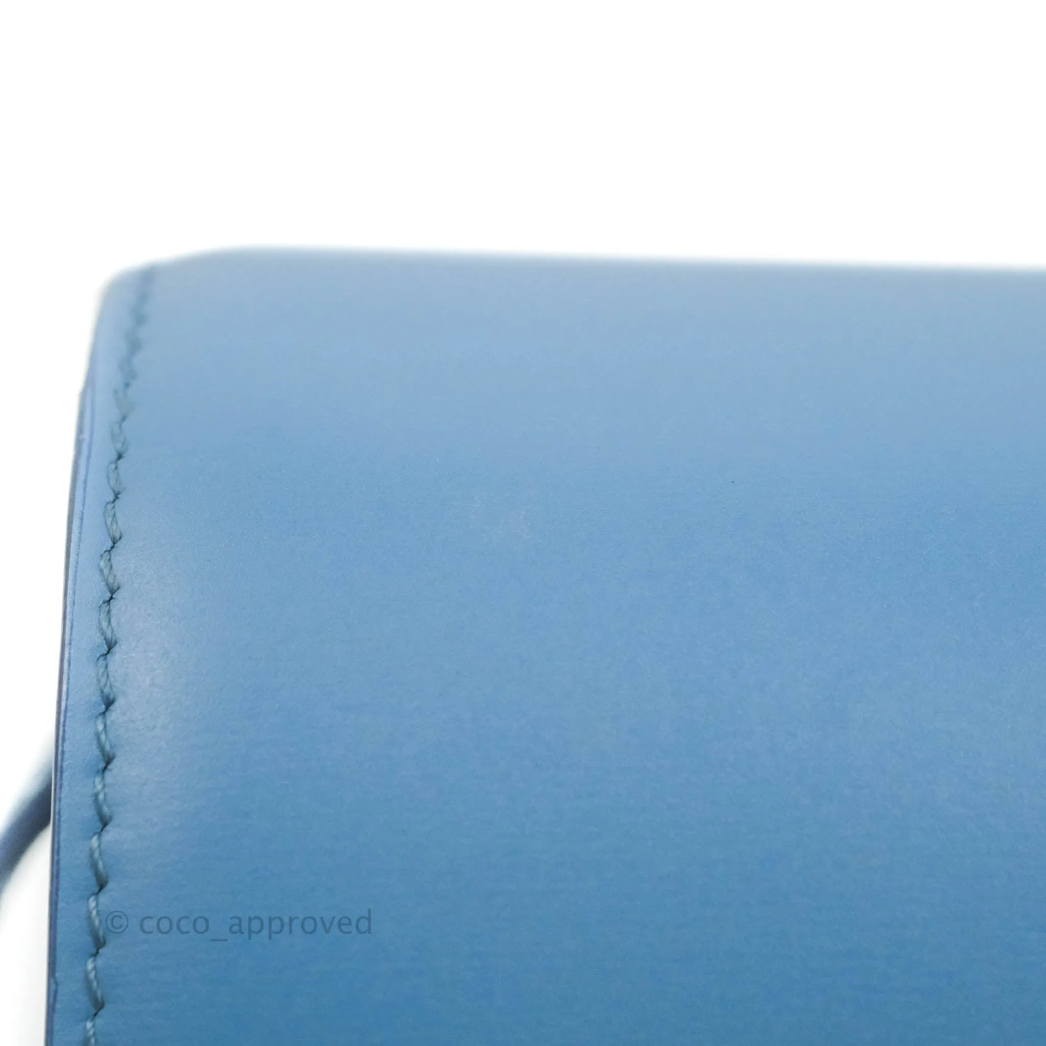 Celine Medium Classic Box Flap Blue Calfskin Silver Hardware