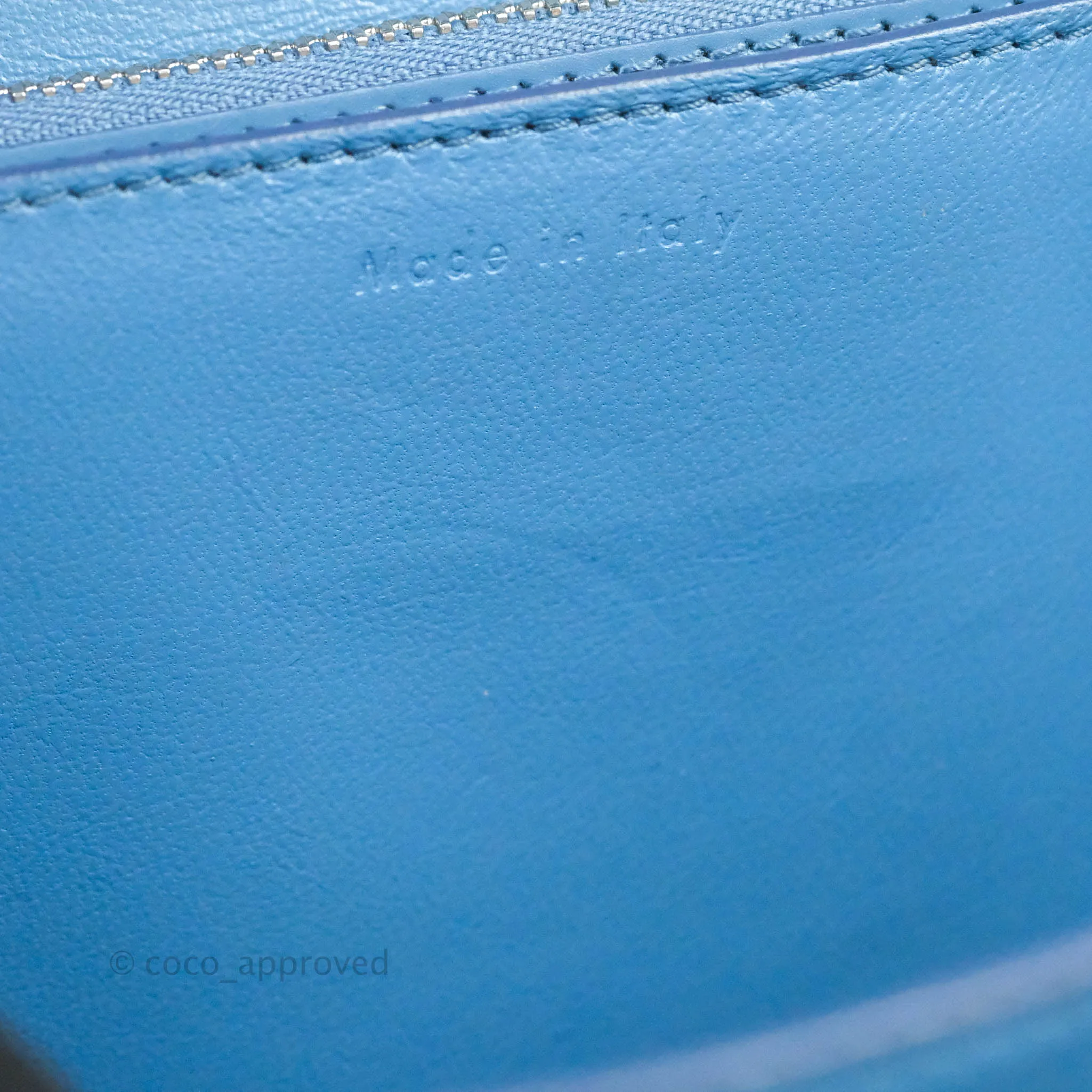 Celine Medium Classic Box Flap Blue Calfskin Silver Hardware