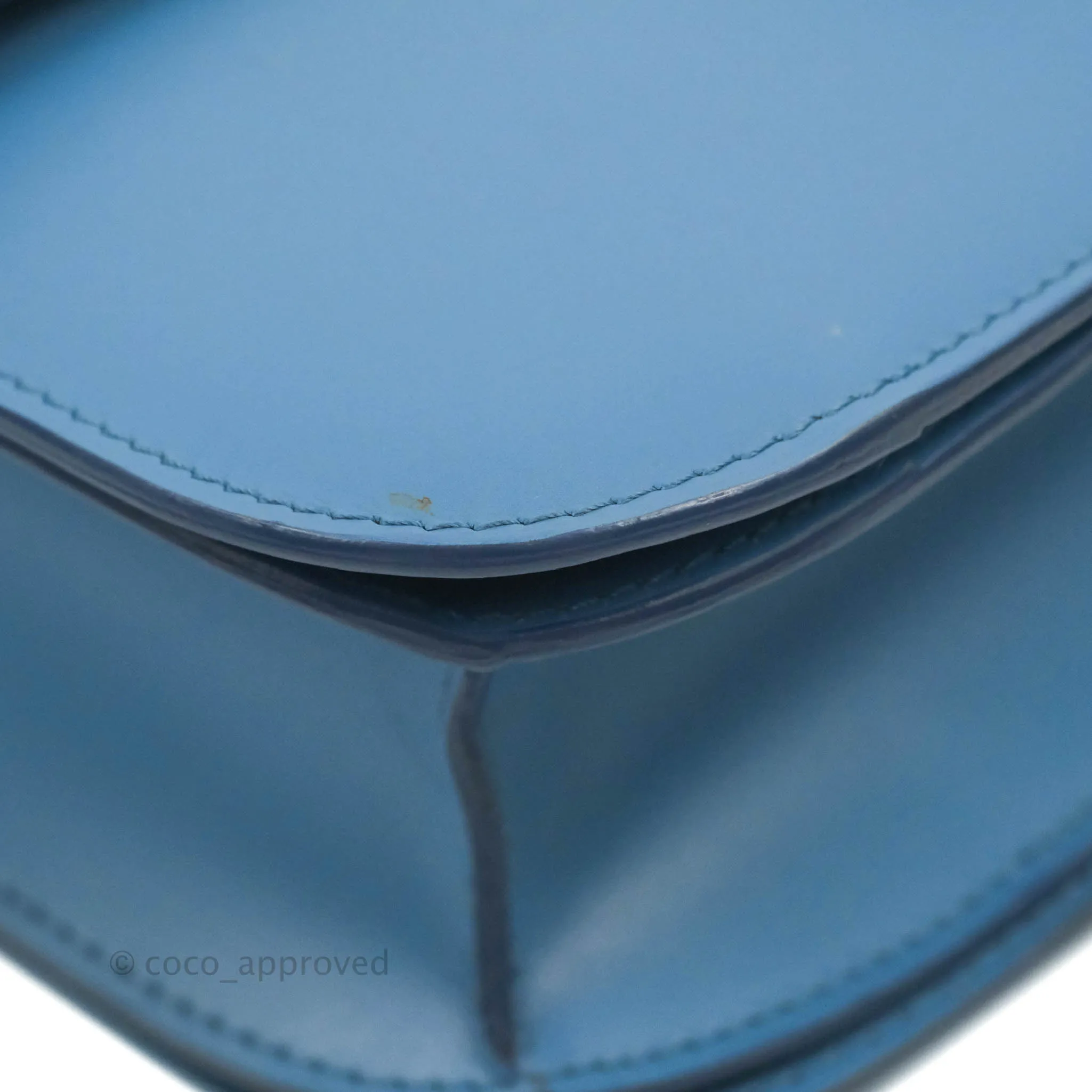 Celine Medium Classic Box Flap Blue Calfskin Silver Hardware
