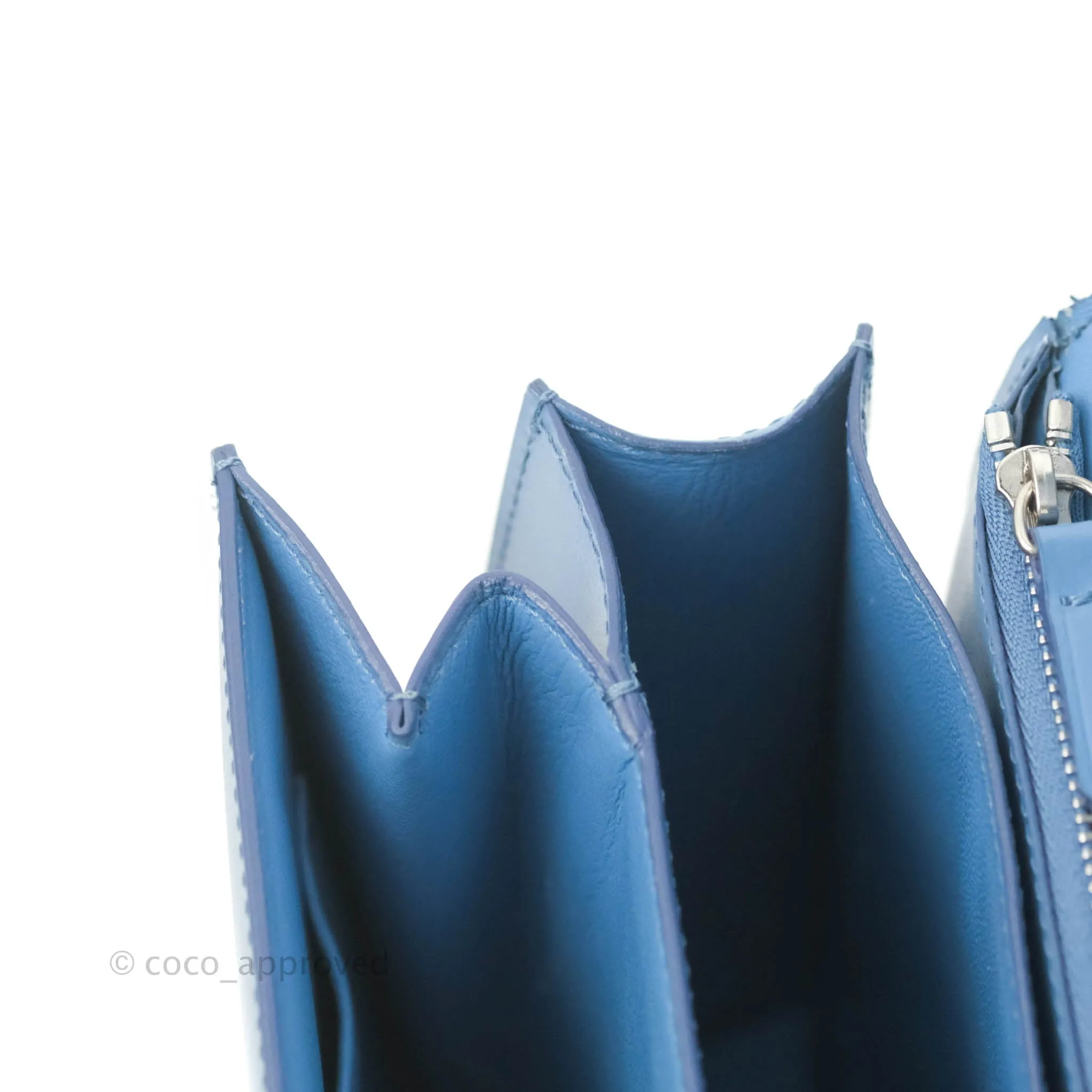 Celine Medium Classic Box Flap Blue Calfskin Silver Hardware