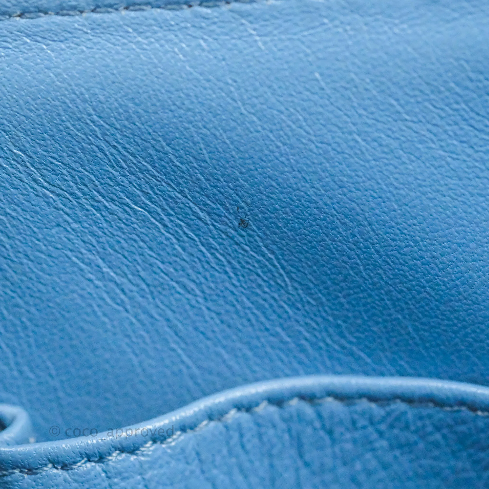 Celine Medium Classic Box Flap Blue Calfskin Silver Hardware