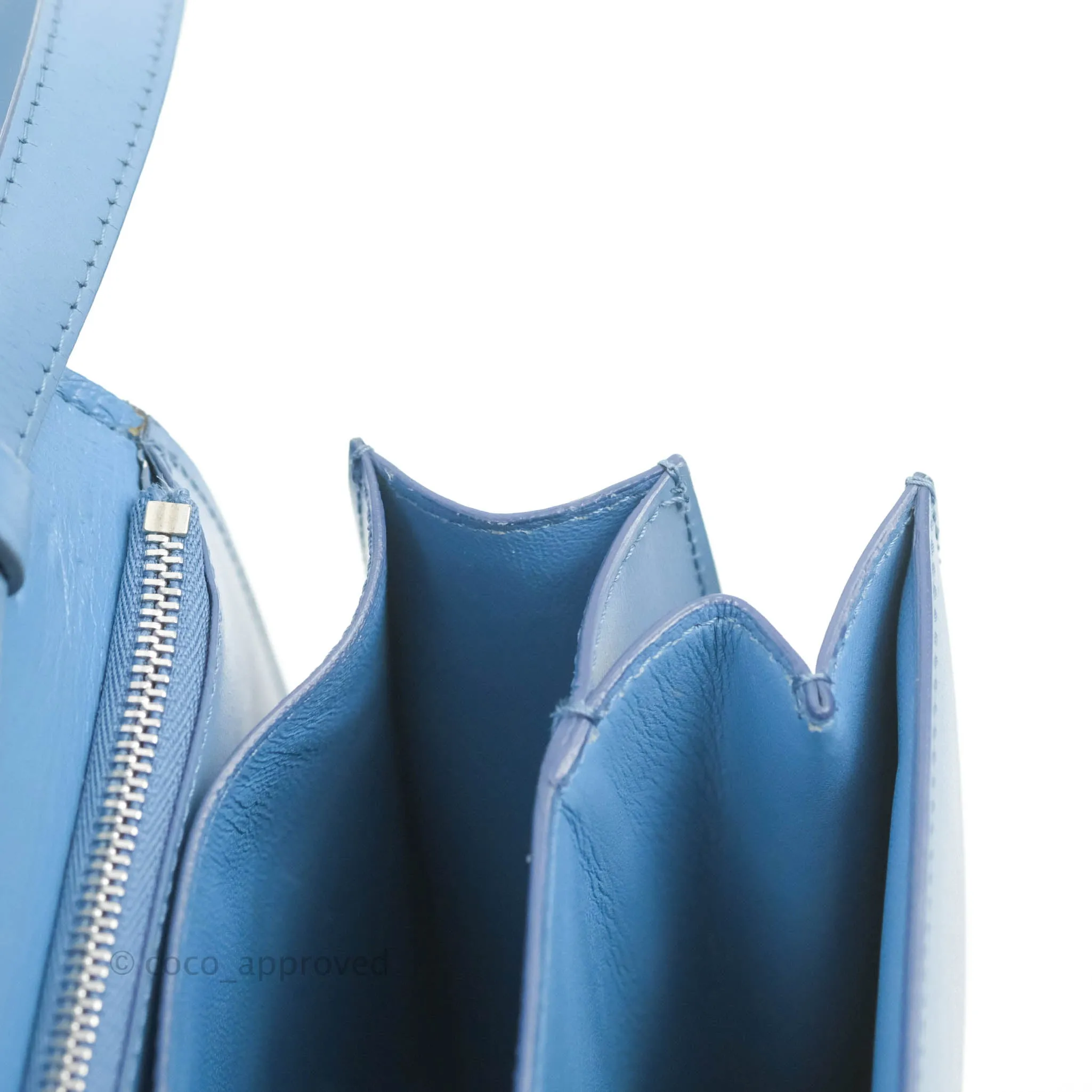 Celine Medium Classic Box Flap Blue Calfskin Silver Hardware