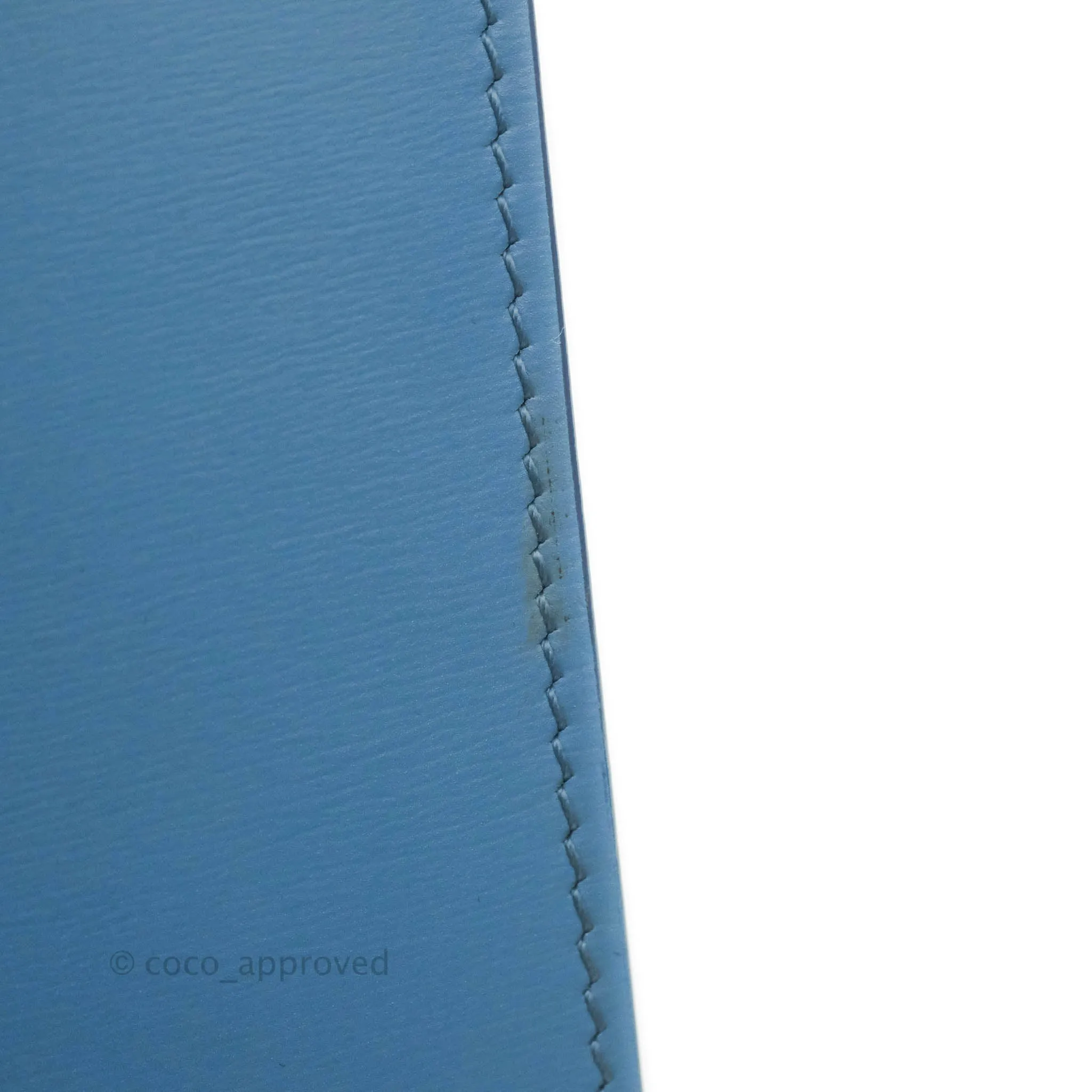 Celine Medium Classic Box Flap Blue Calfskin Silver Hardware