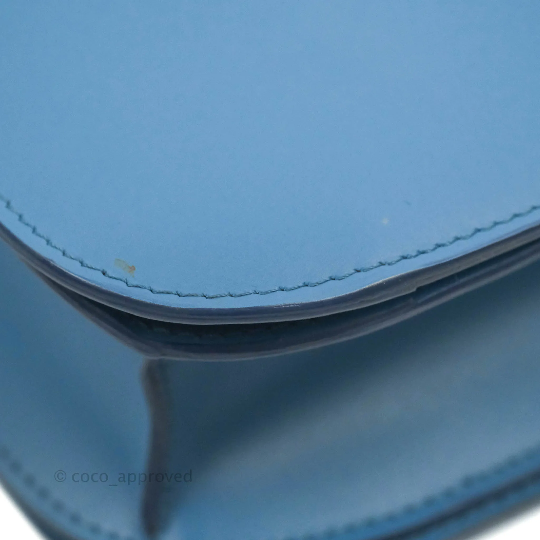 Celine Medium Classic Box Flap Blue Calfskin Silver Hardware