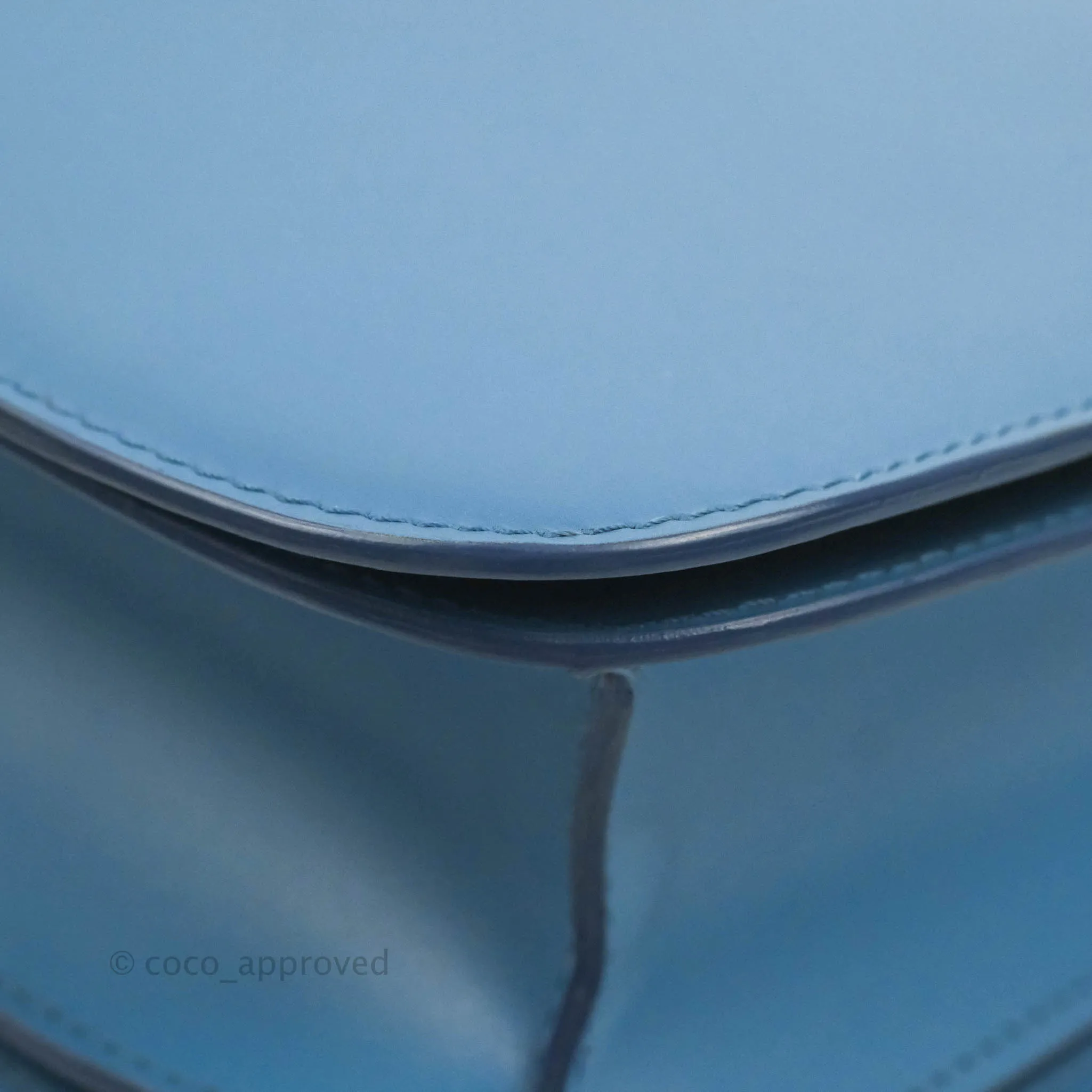 Celine Medium Classic Box Flap Blue Calfskin Silver Hardware