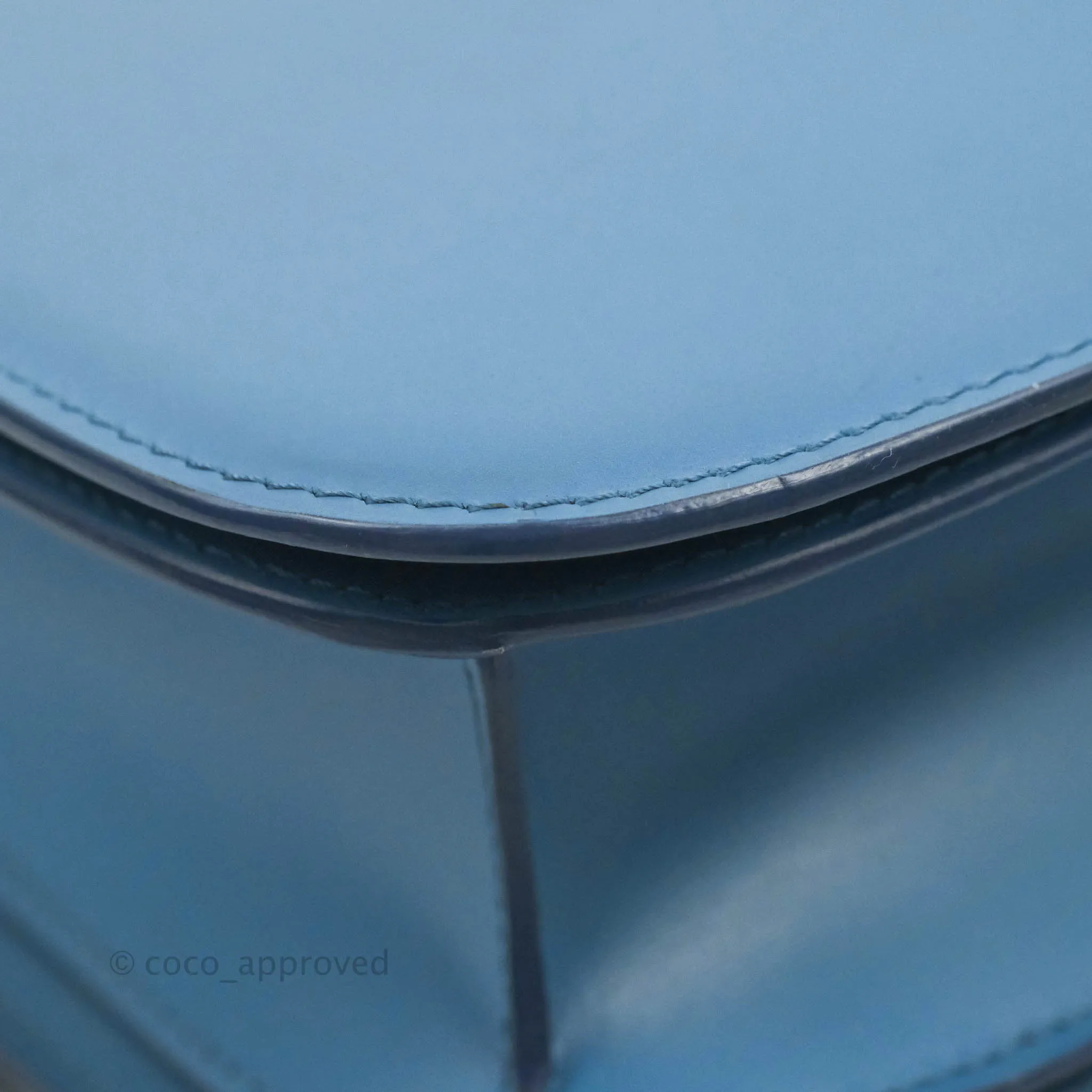 Celine Medium Classic Box Flap Blue Calfskin Silver Hardware