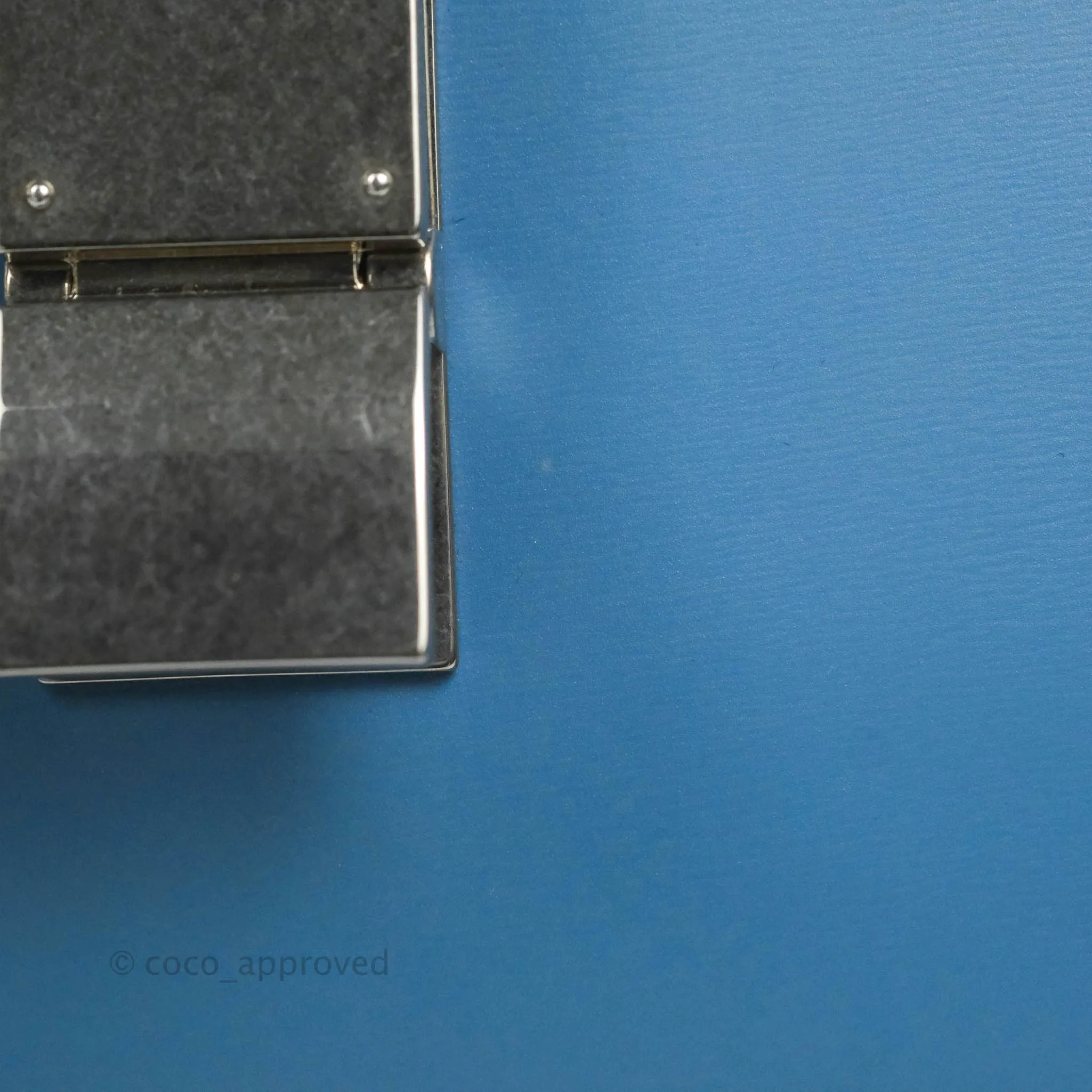 Celine Medium Classic Box Flap Blue Calfskin Silver Hardware