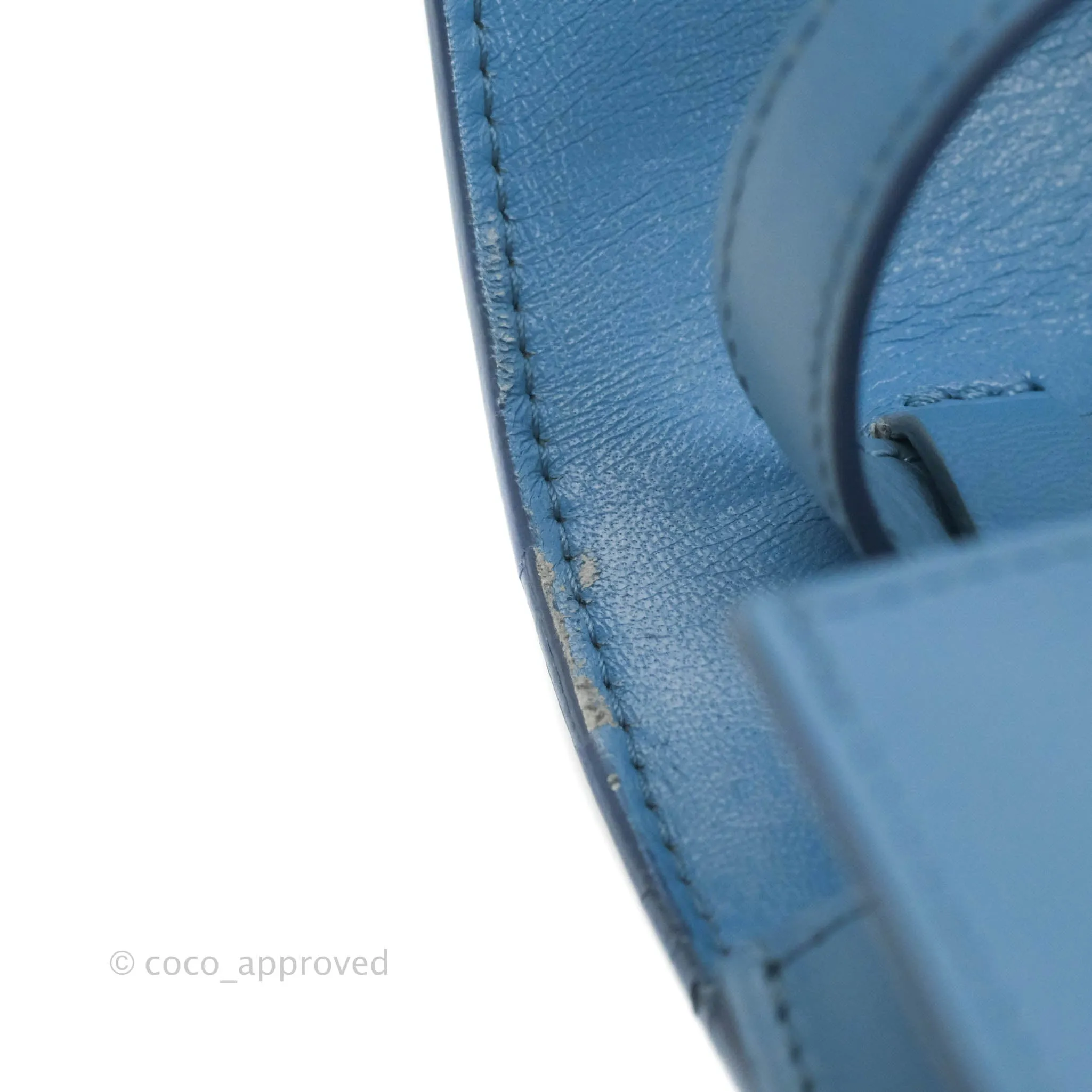 Celine Medium Classic Box Flap Blue Calfskin Silver Hardware