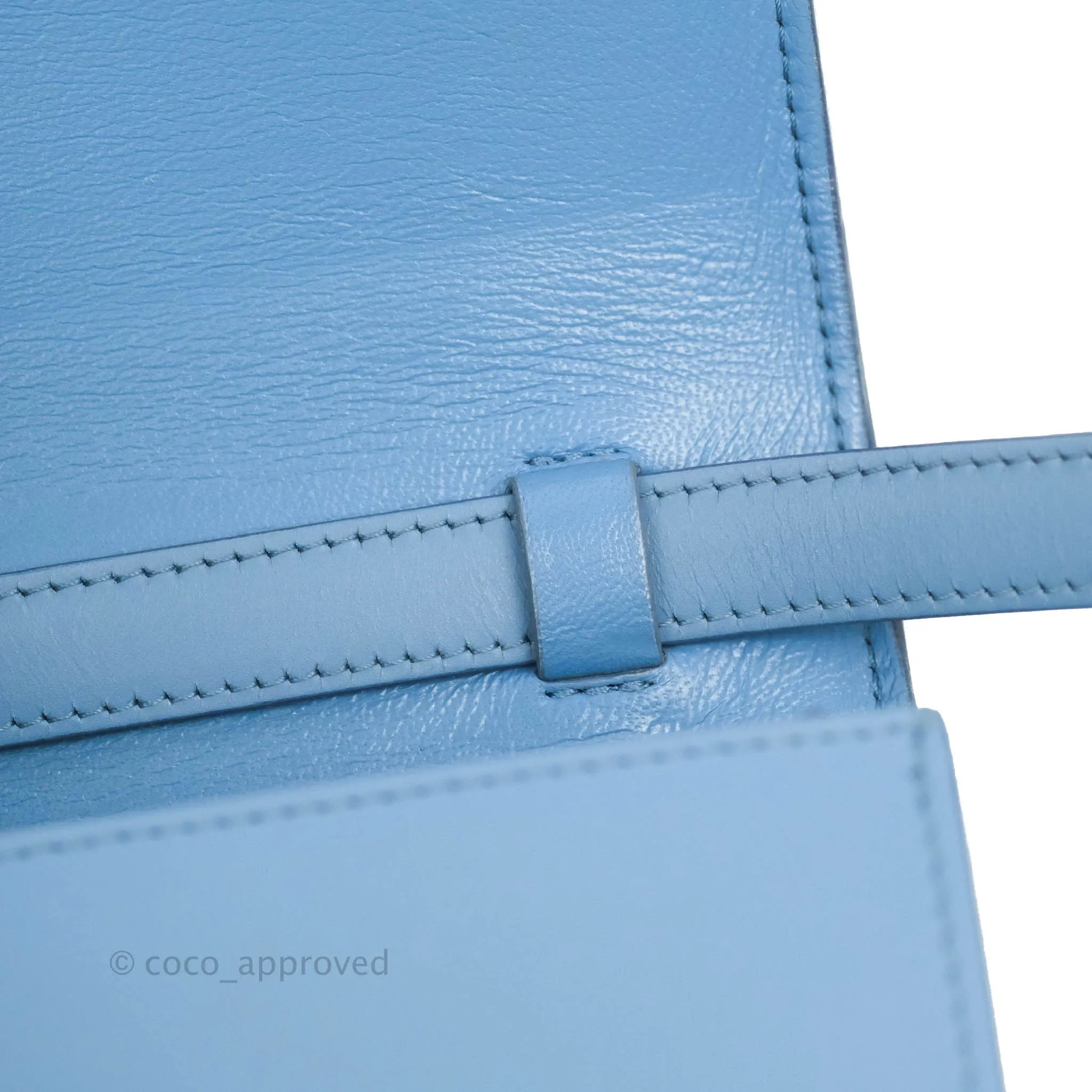 Celine Medium Classic Box Flap Blue Calfskin Silver Hardware