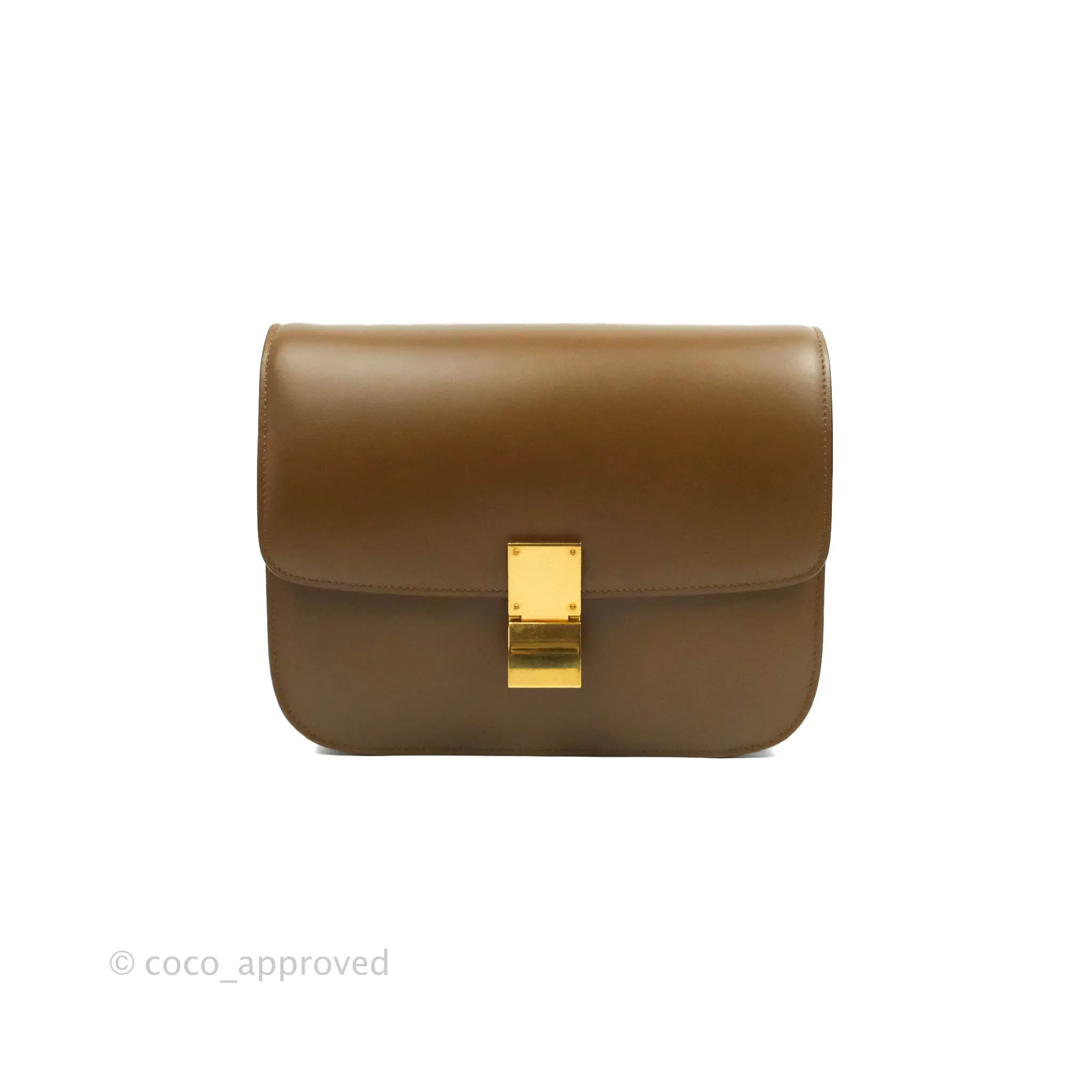 Celine Medium Classic Box Flap Caramel Calfskin