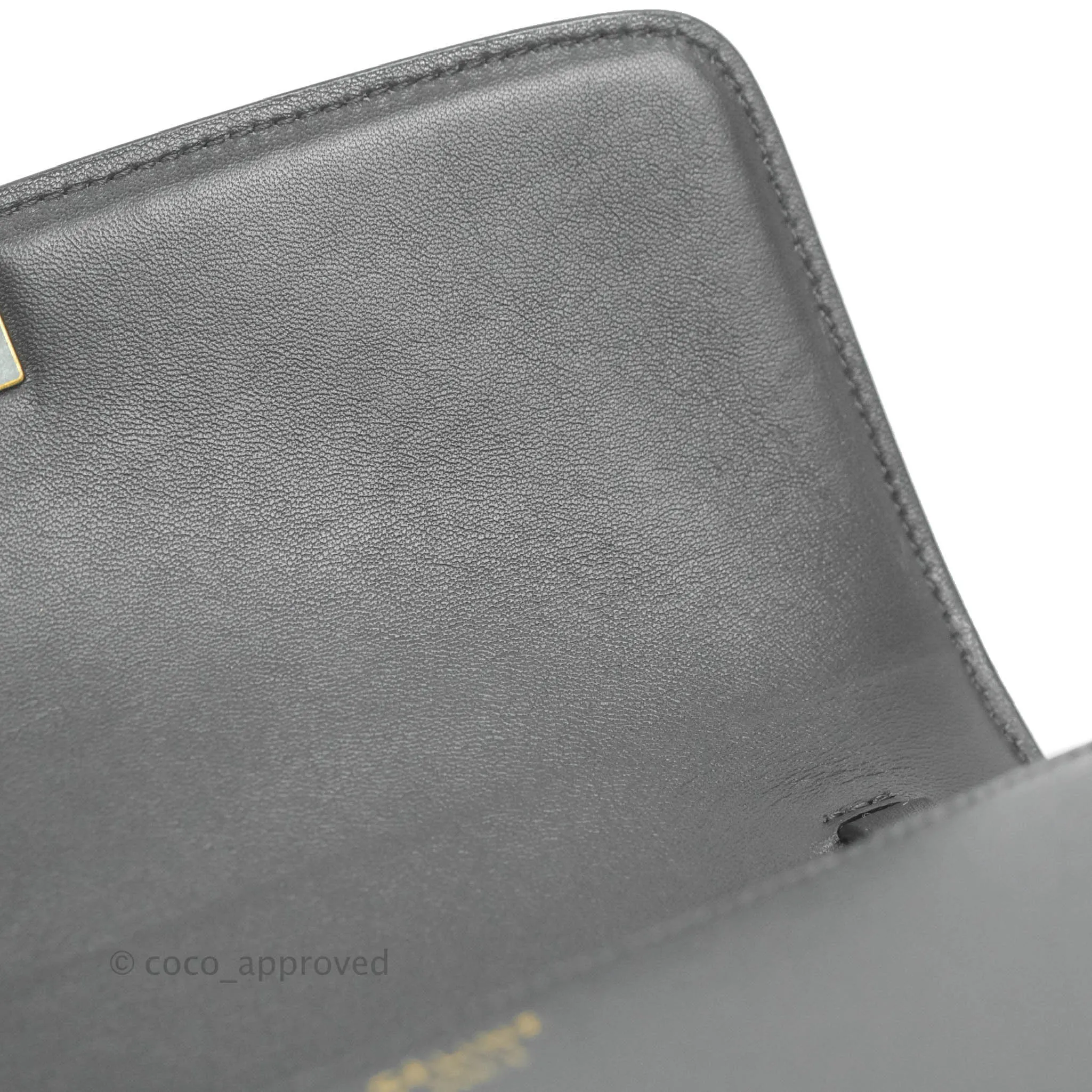 Celine Medium Classic Box Flap Dark Grey Liege Calfskin
