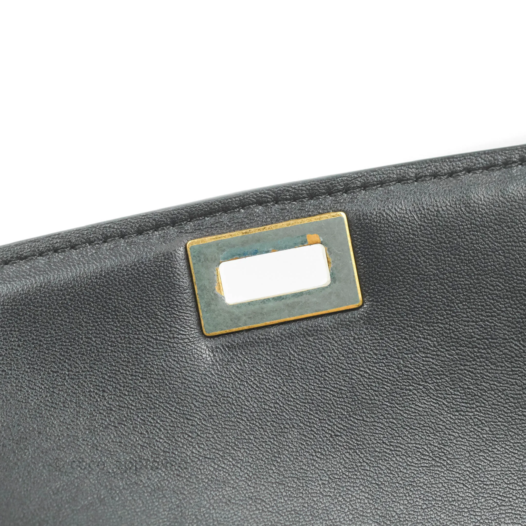 Celine Medium Classic Box Flap Dark Grey Liege Calfskin