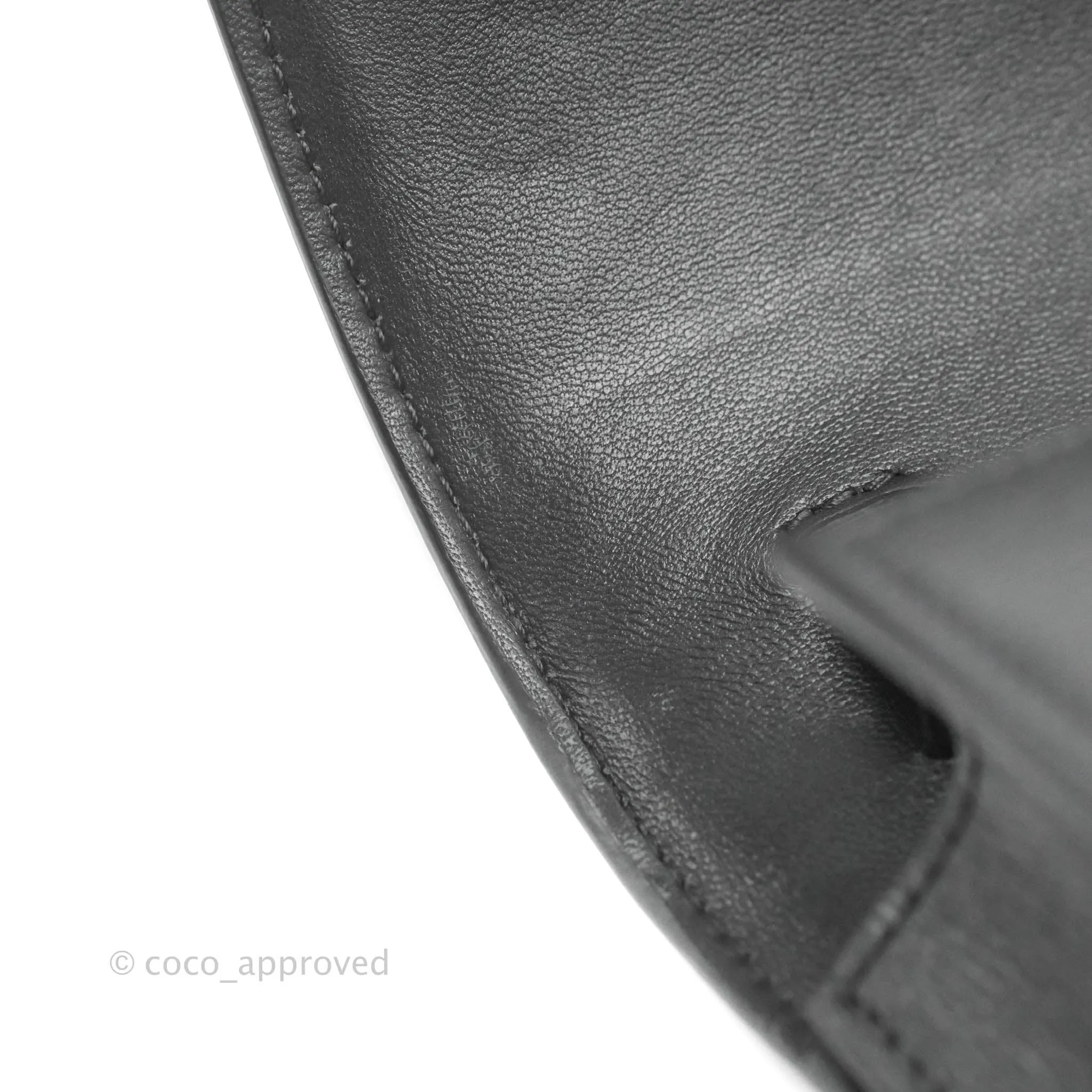 Celine Medium Classic Box Flap Dark Grey Liege Calfskin