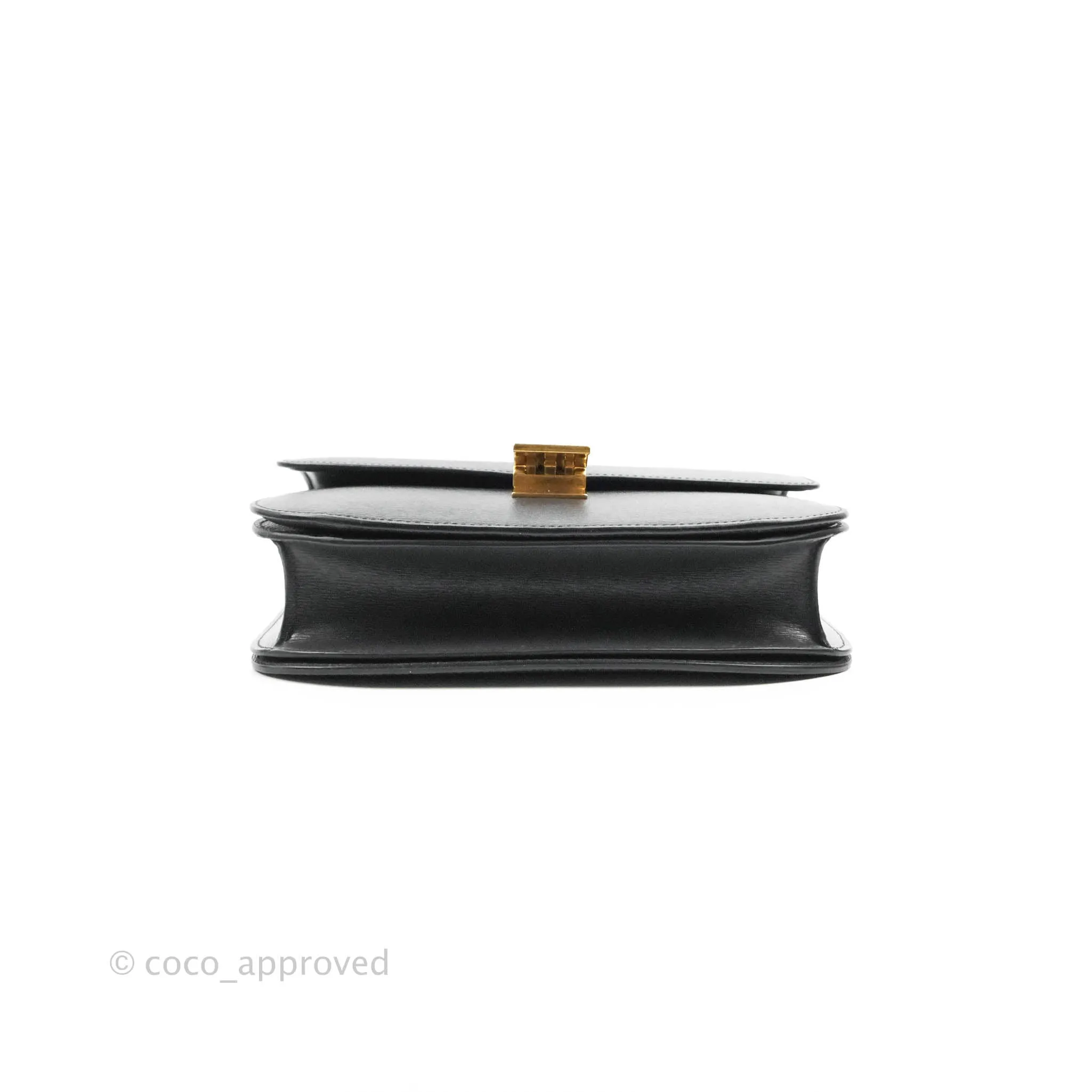Celine Medium Classic Box Flap Dark Grey Liege Calfskin