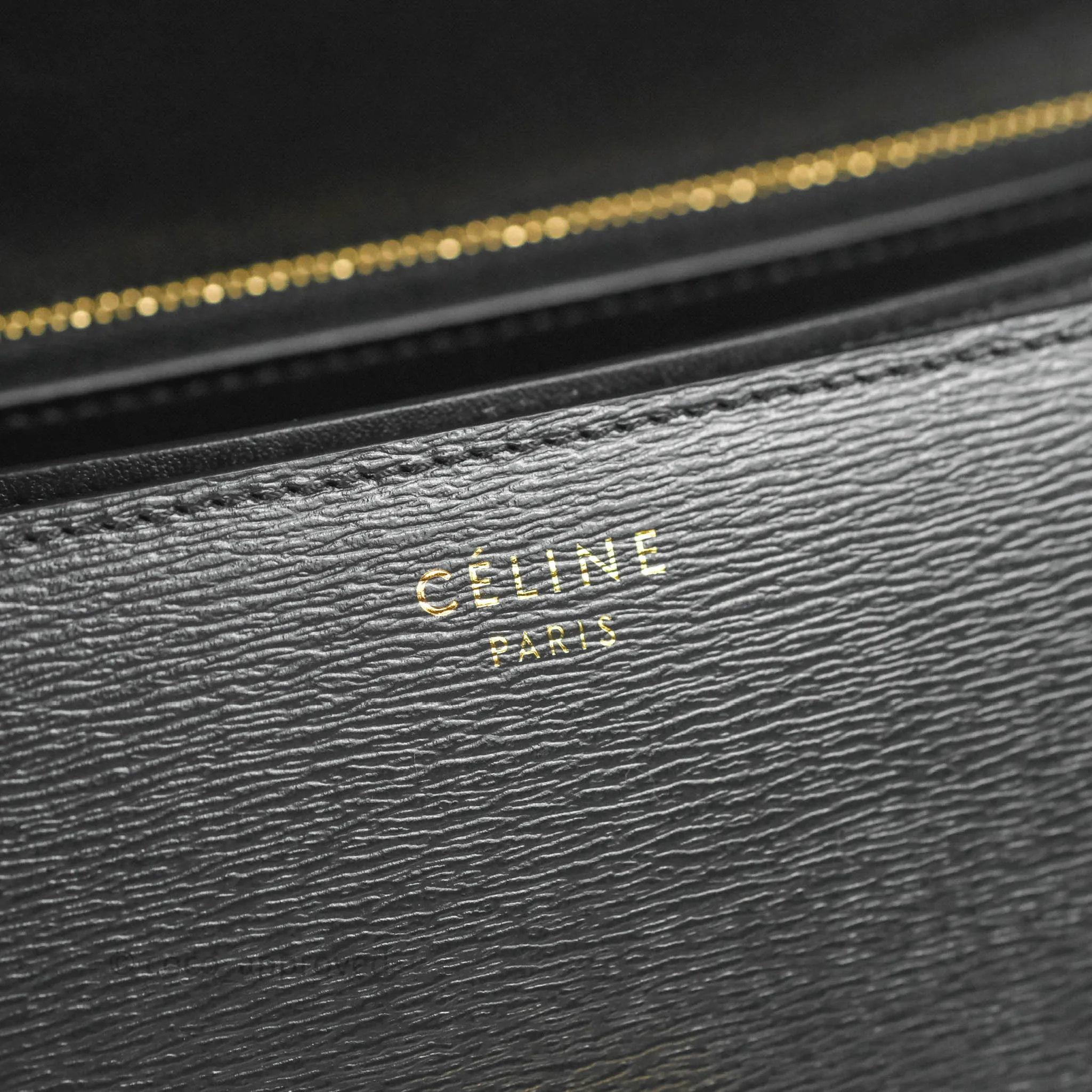 Celine Medium Classic Box Flap Dark Grey Liege Calfskin