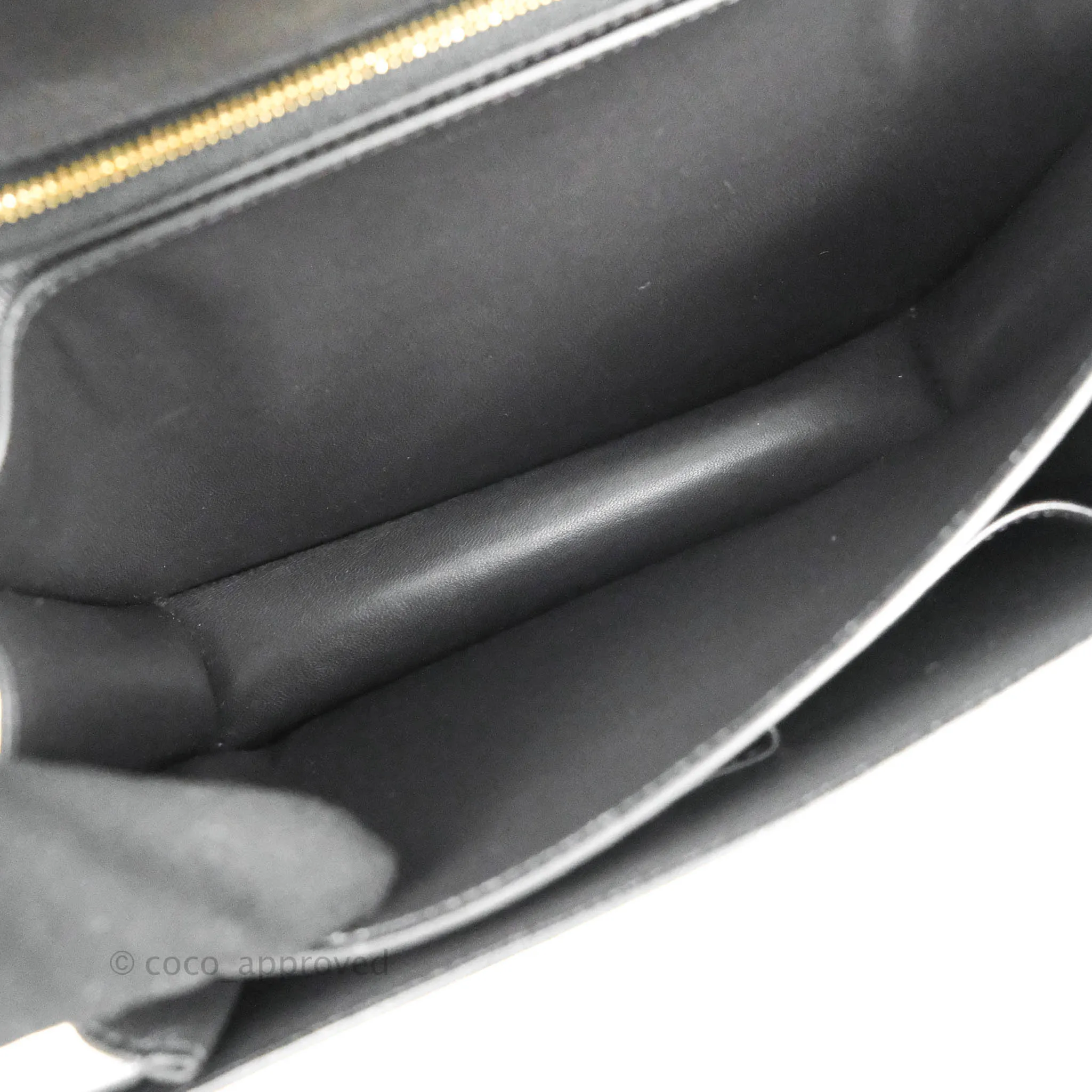 Celine Medium Classic Box Flap Dark Grey Liege Calfskin