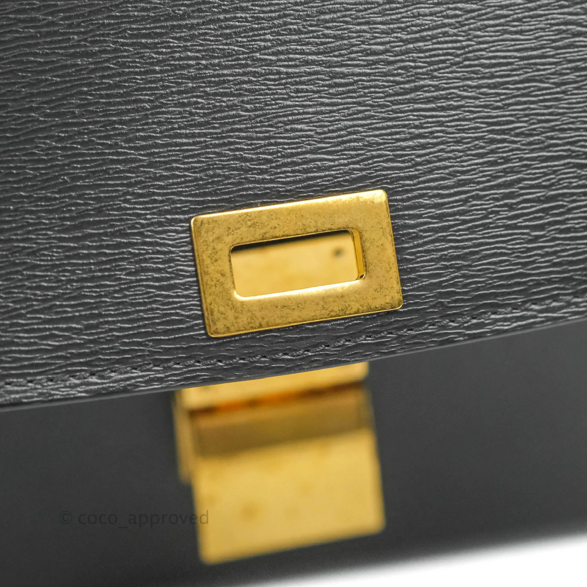 Celine Medium Classic Box Flap Dark Grey Liege Calfskin
