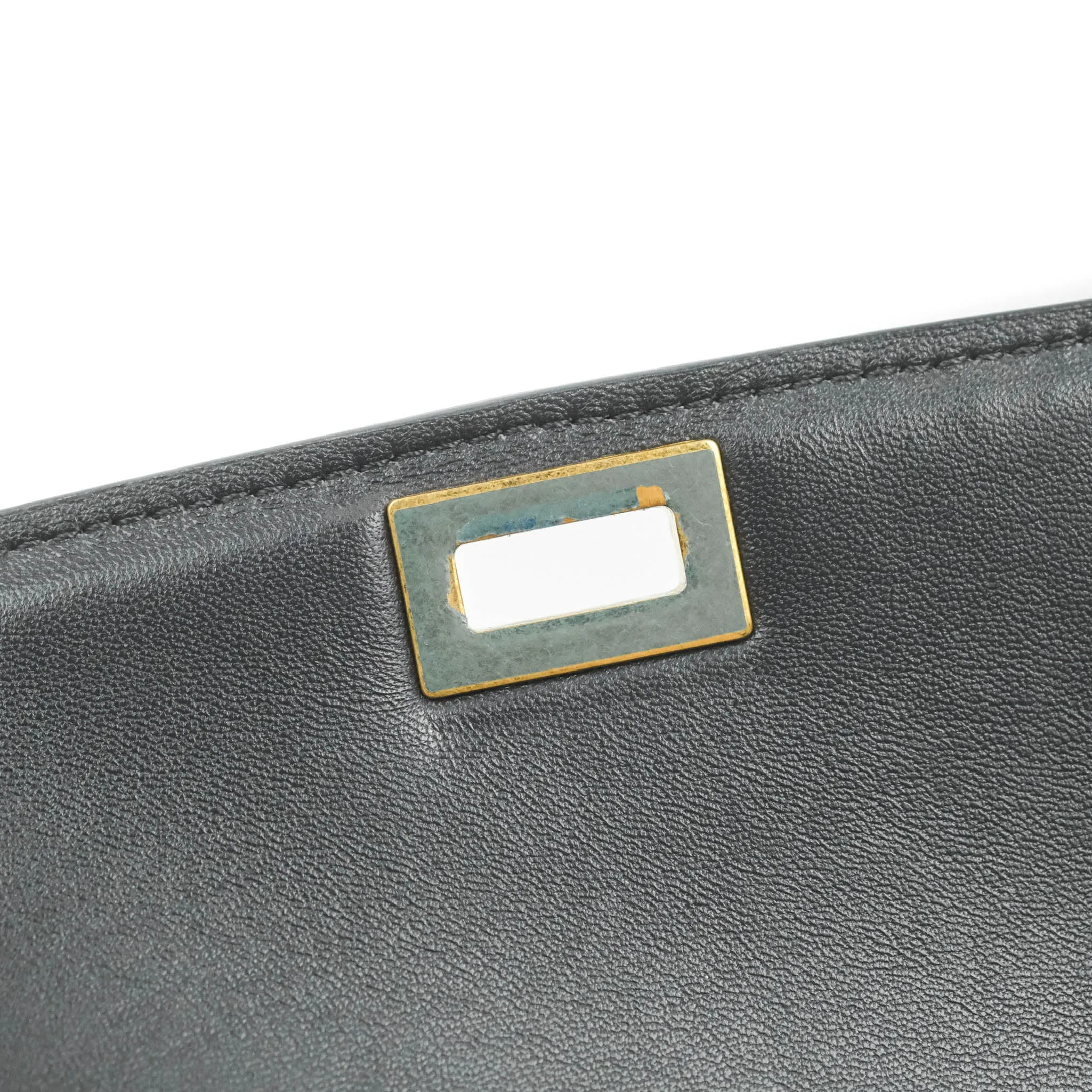 Celine Medium Classic Box Flap Dark Grey Liege Calfskin