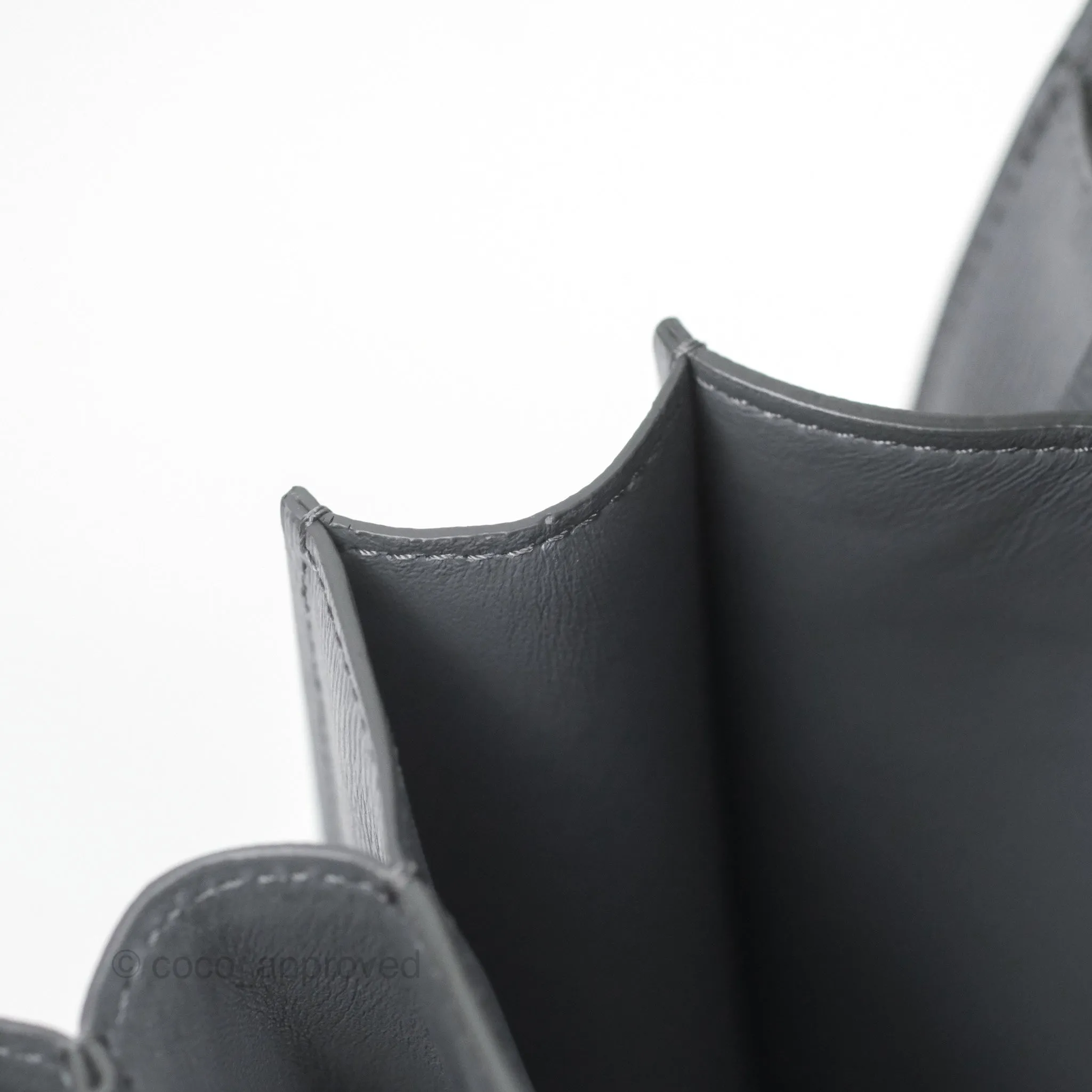 Celine Medium Classic Box Flap Grey Liege Calfskin