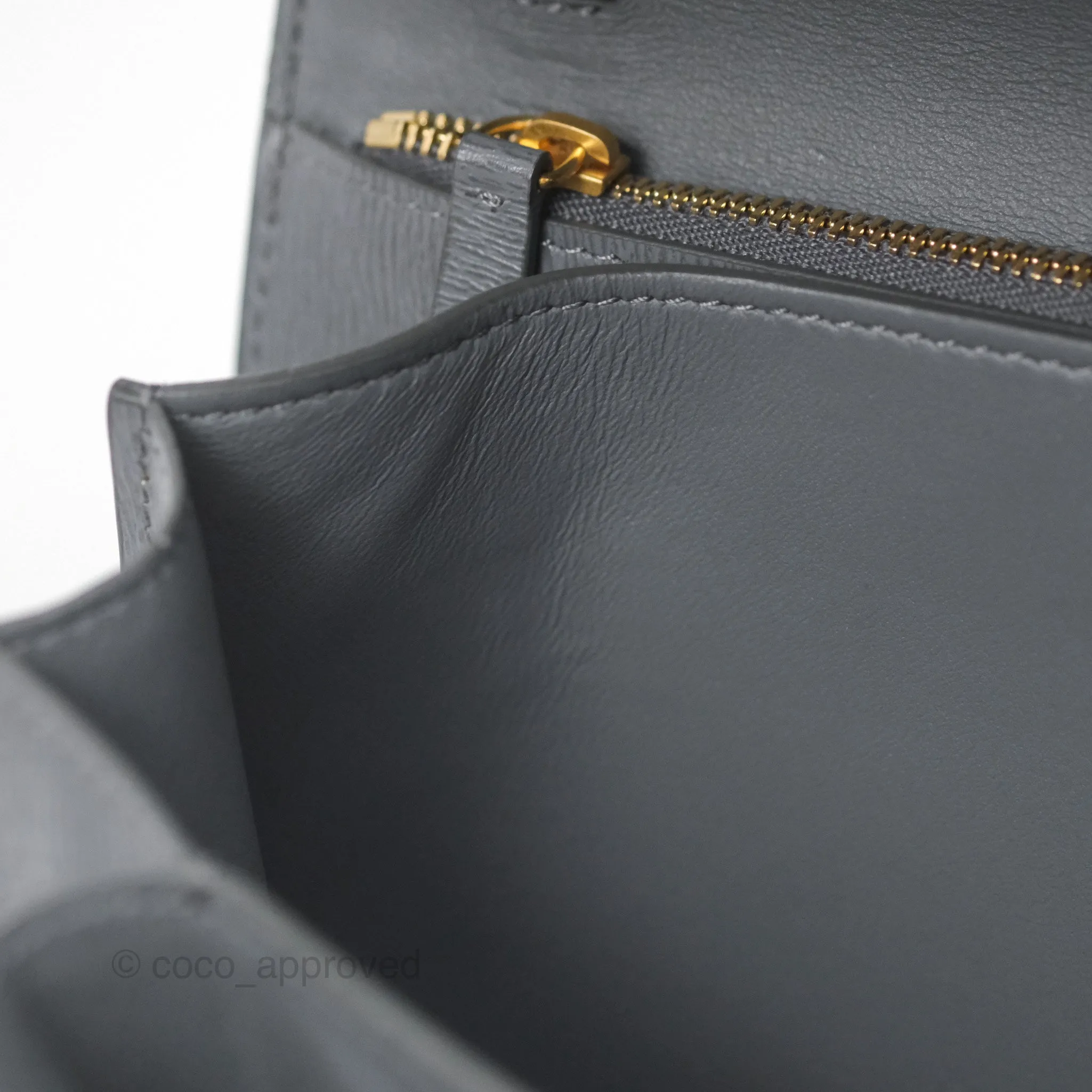 Celine Medium Classic Box Flap Grey Liege Calfskin