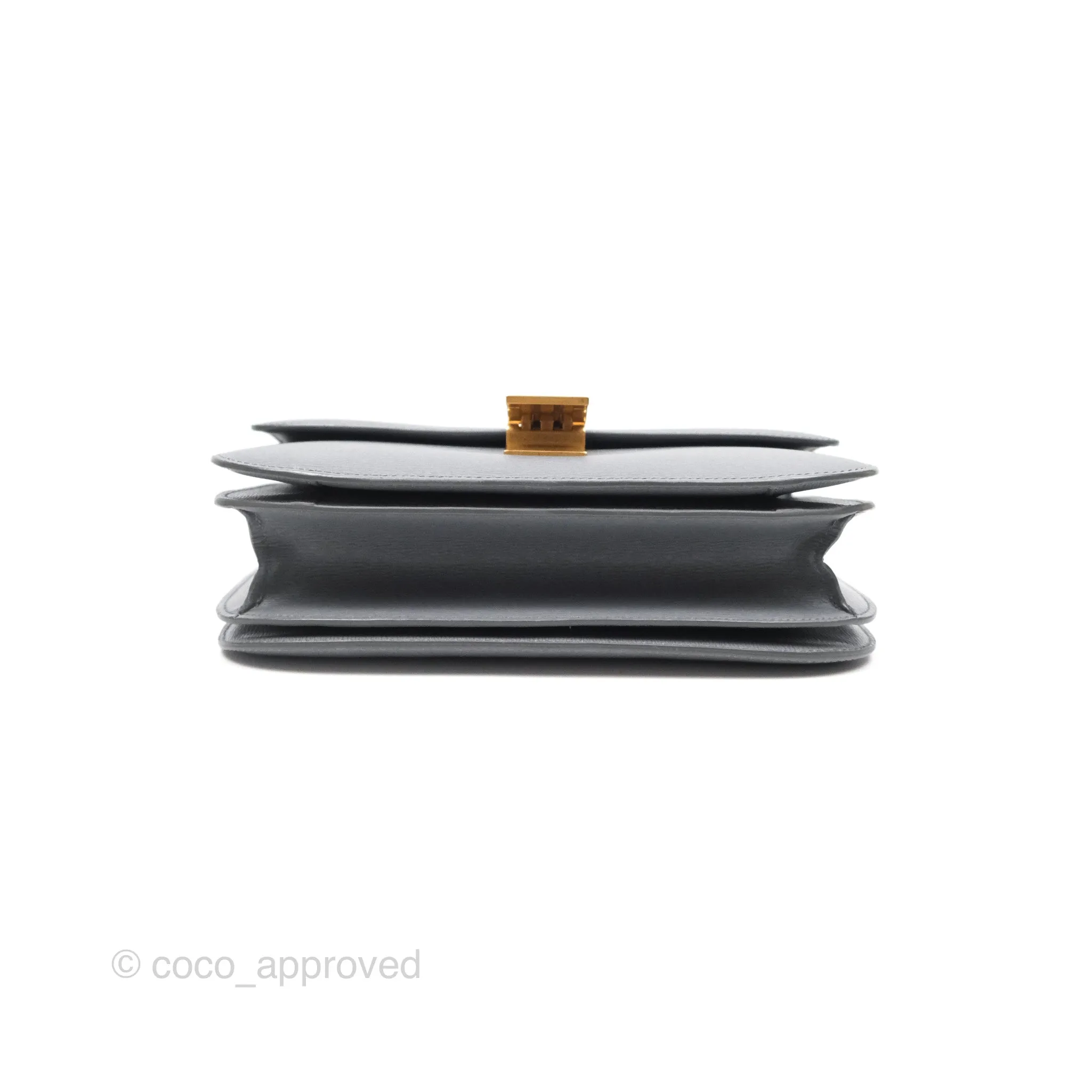 Celine Medium Classic Box Flap Grey Liege Calfskin