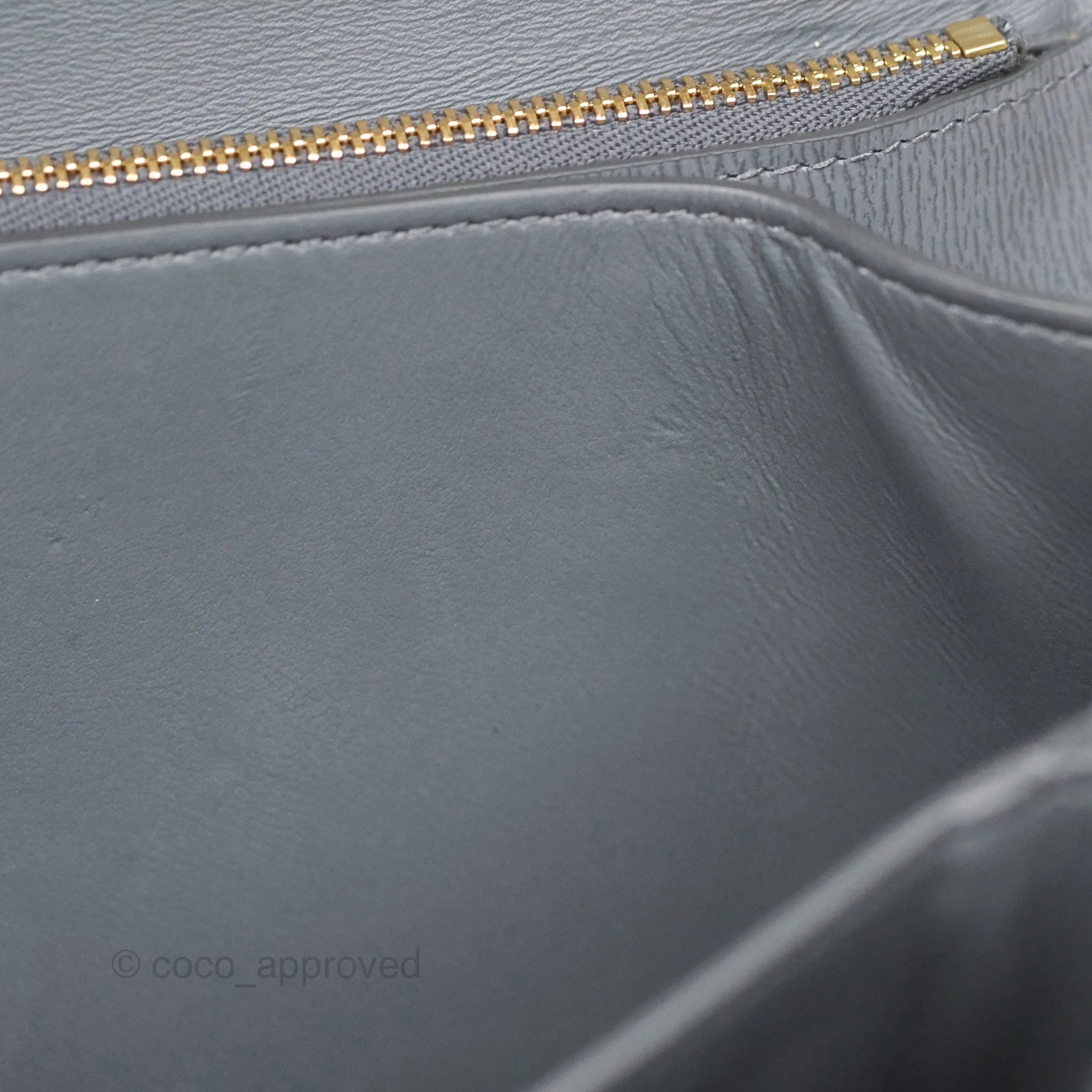 Celine Medium Classic Box Flap Grey Liege Calfskin