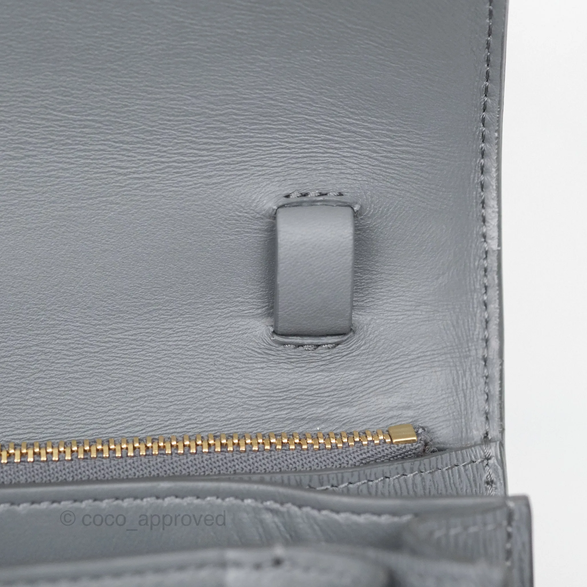 Celine Medium Classic Box Flap Grey Liege Calfskin