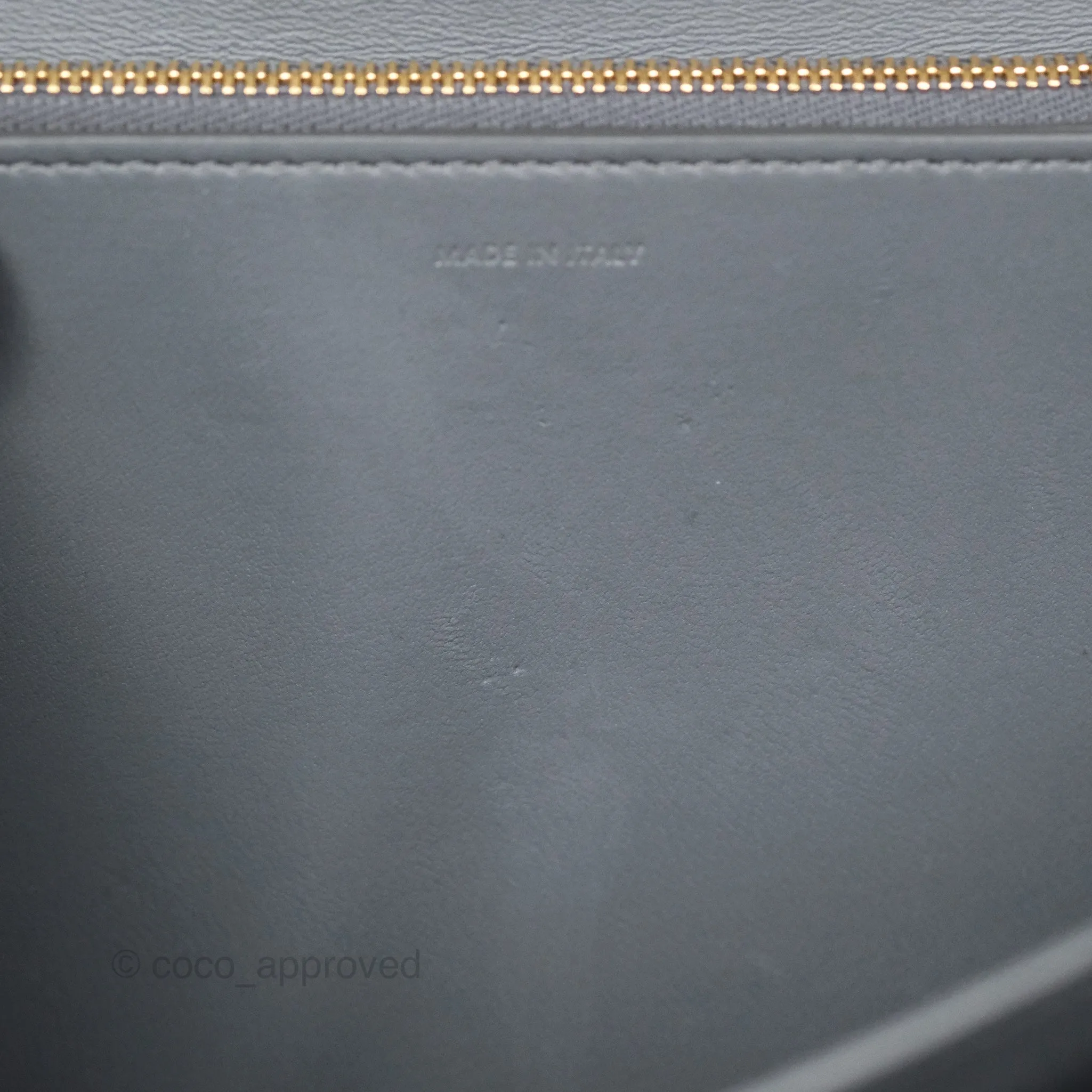 Celine Medium Classic Box Flap Grey Liege Calfskin